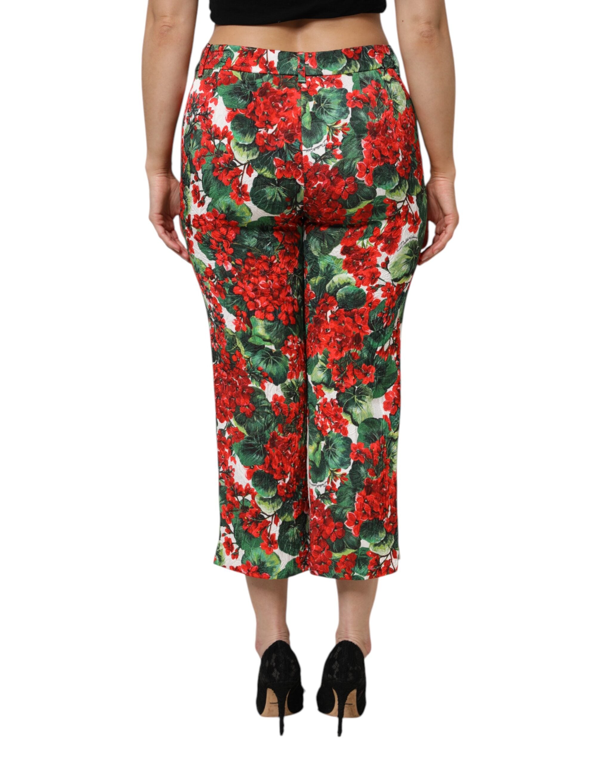 Multicolor Floral Print Cropped Pants - ventzia