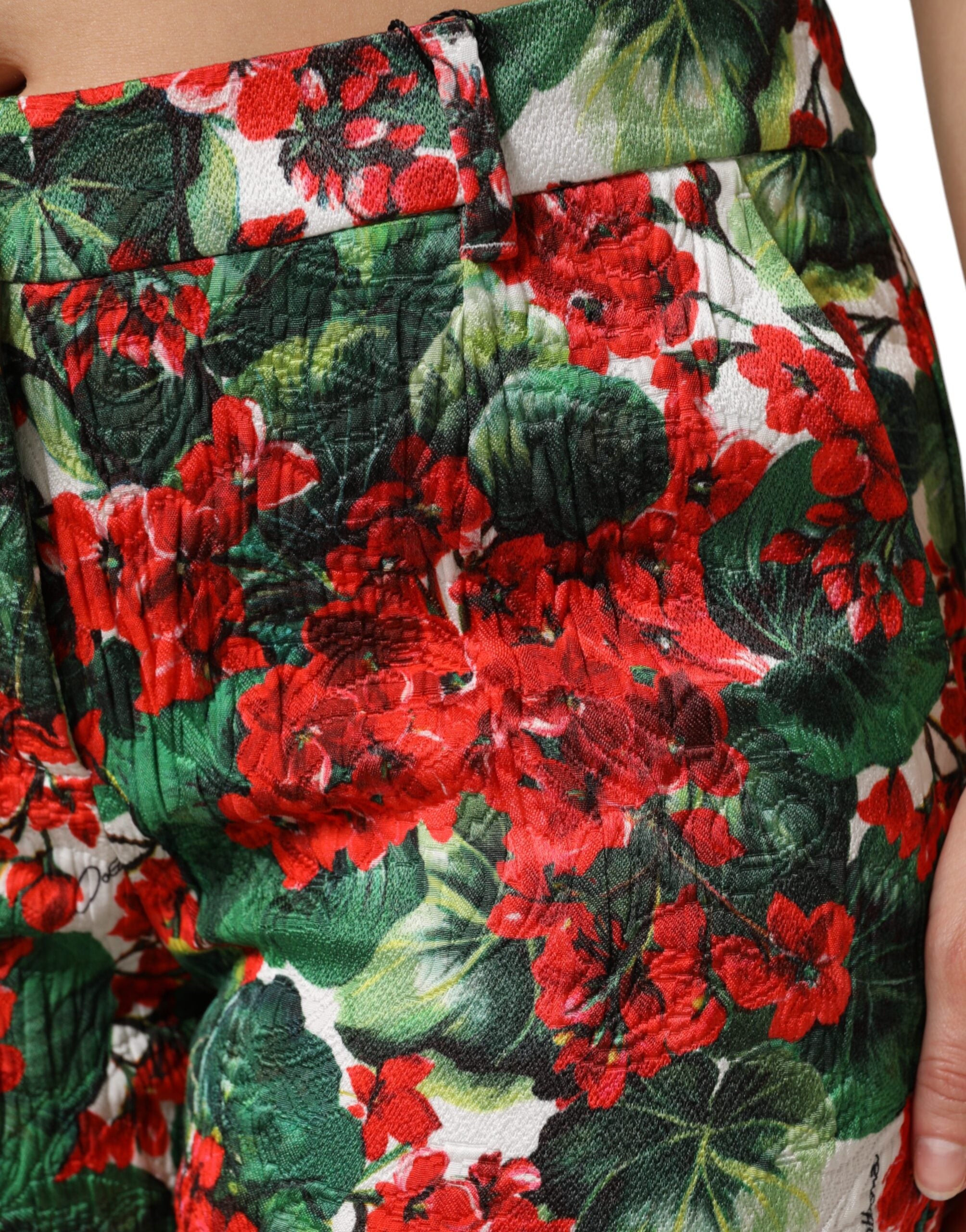 Multicolor Floral Print Cropped Pants - ventzia