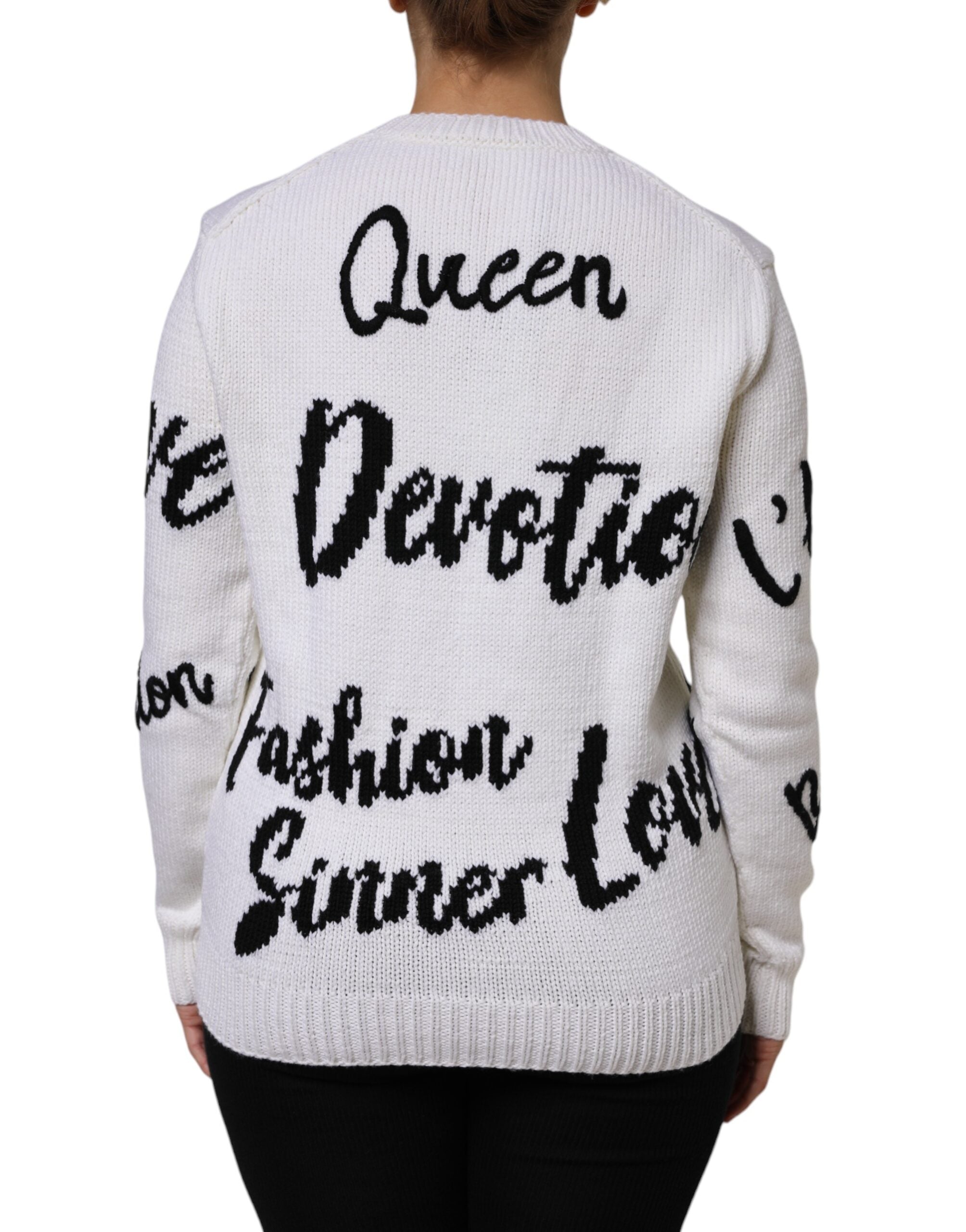 White Wool Knit Crew Neck Pullover Sweater - ventzia