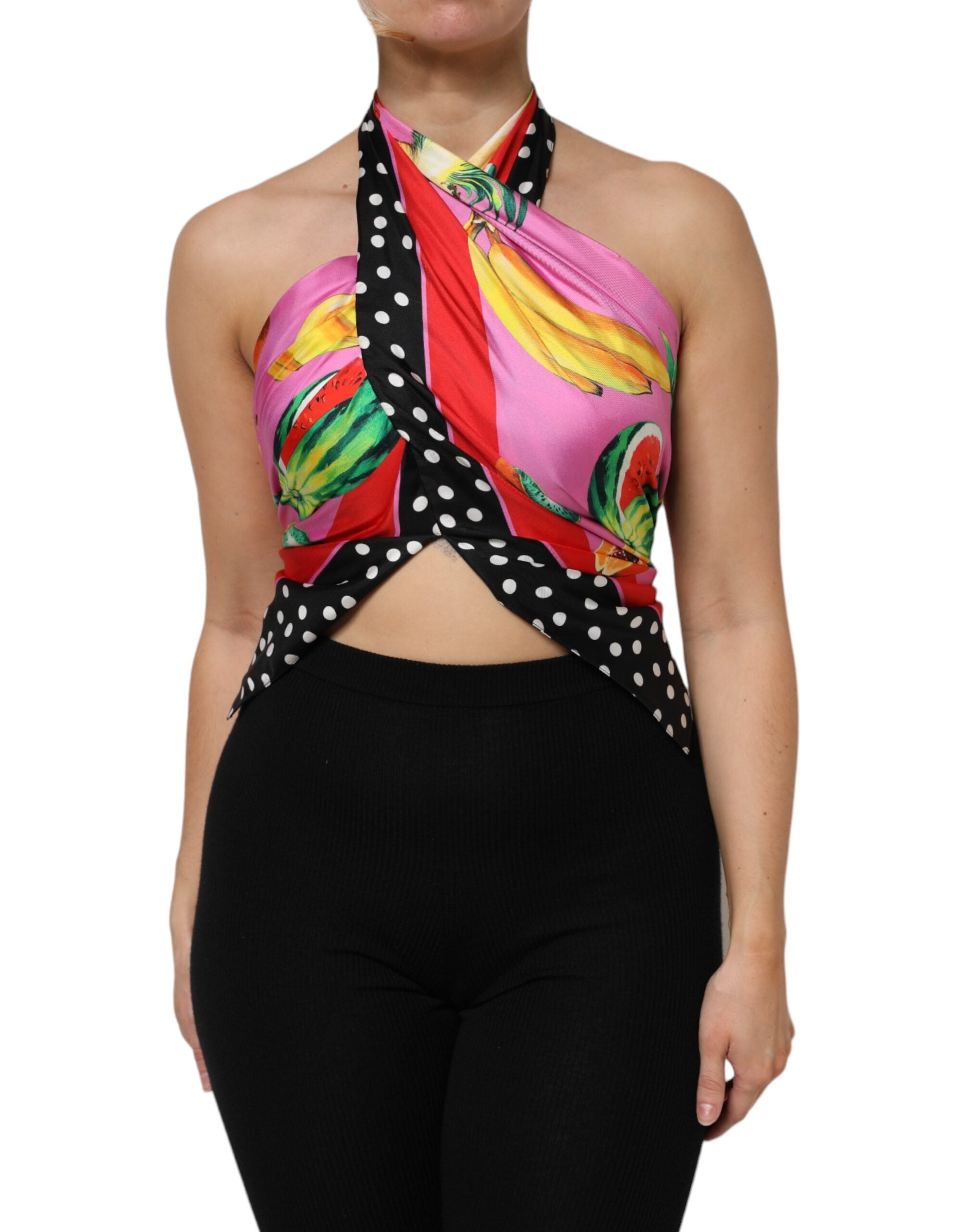 Multicolor Halter Party Evening Cropped Top - ventzia