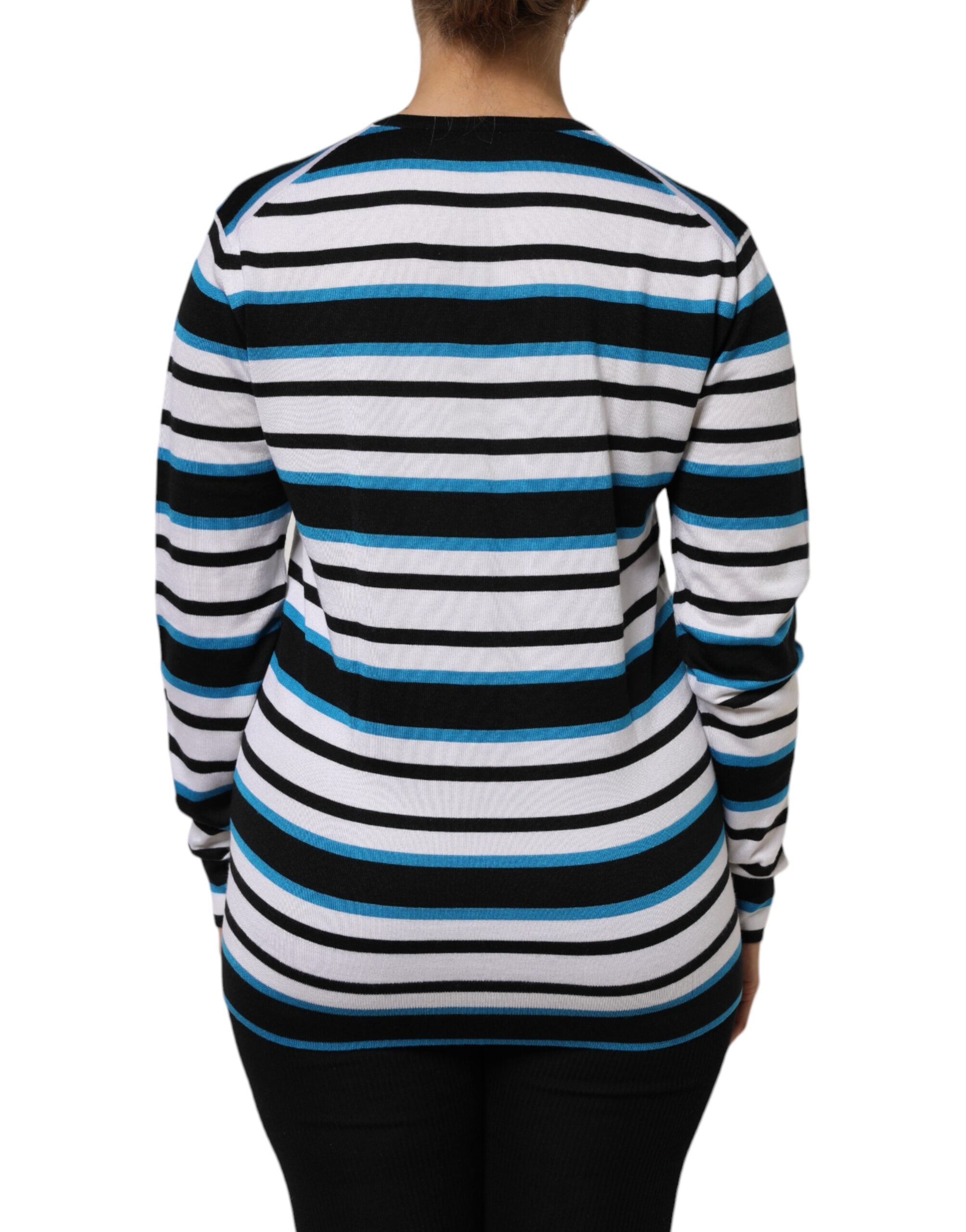 Multicolor Stripes Long Sleeves V-neck Top - ventzia
