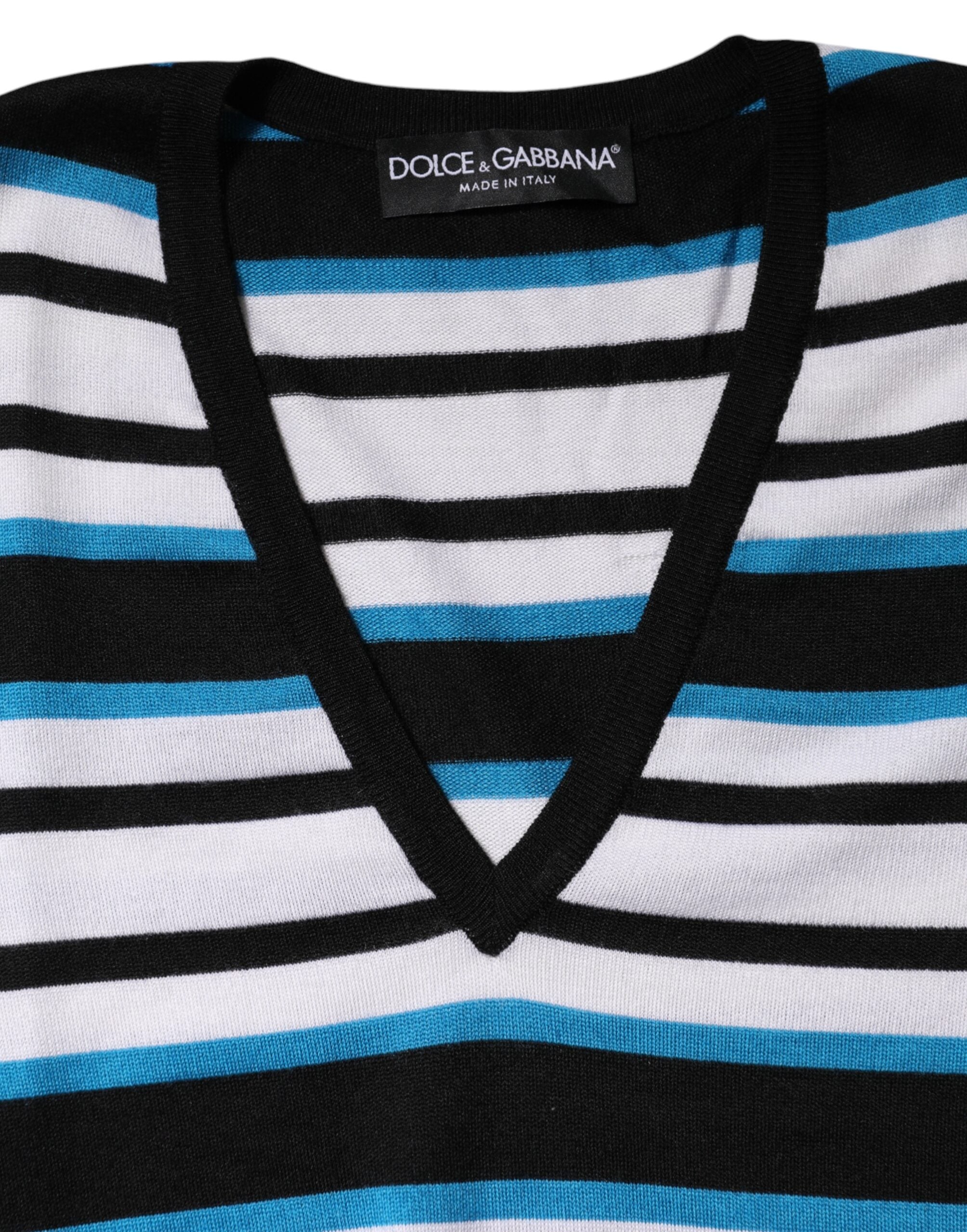 Multicolor Stripes Long Sleeves V-neck Top - ventzia