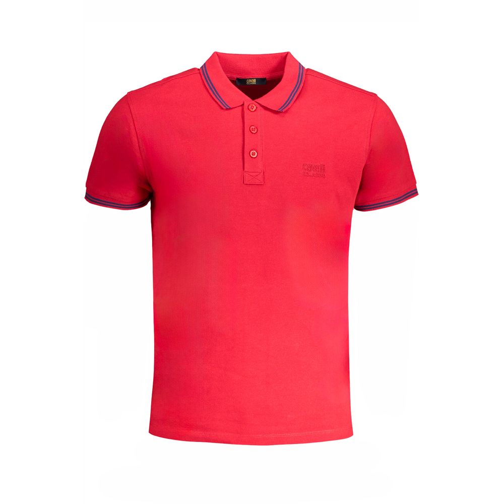 Red Cotton Men Polo Shirt - ventzia