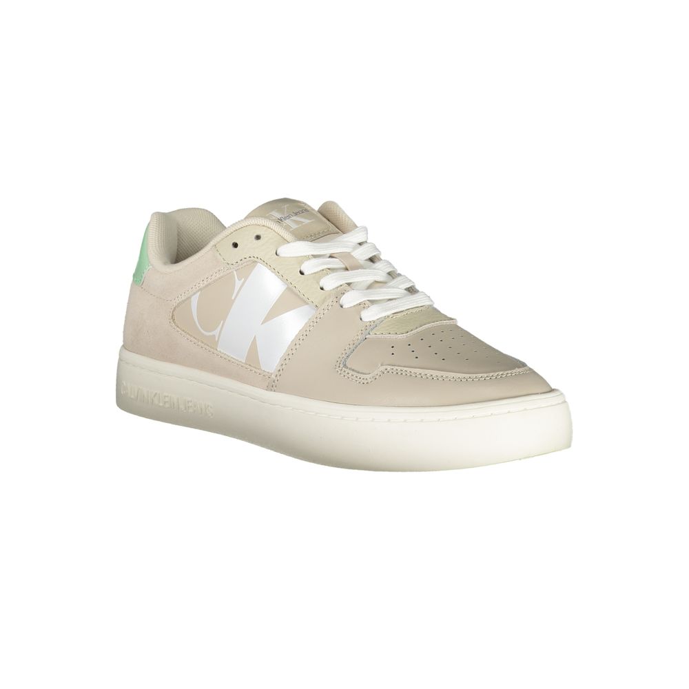 Beige Polyurethane Women Sneaker - ventzia