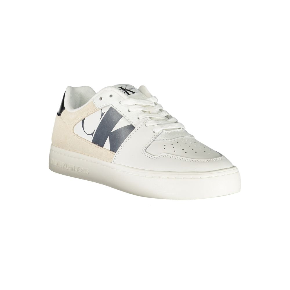 White Polyurethane Women Sneaker - ventzia