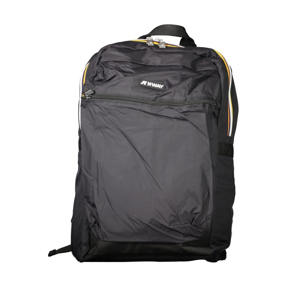 Black Polyamide Men Backpack - ventzia