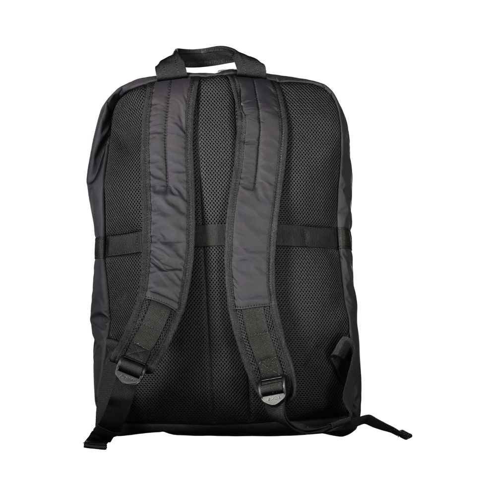 Black Polyamide Men Backpack - ventzia