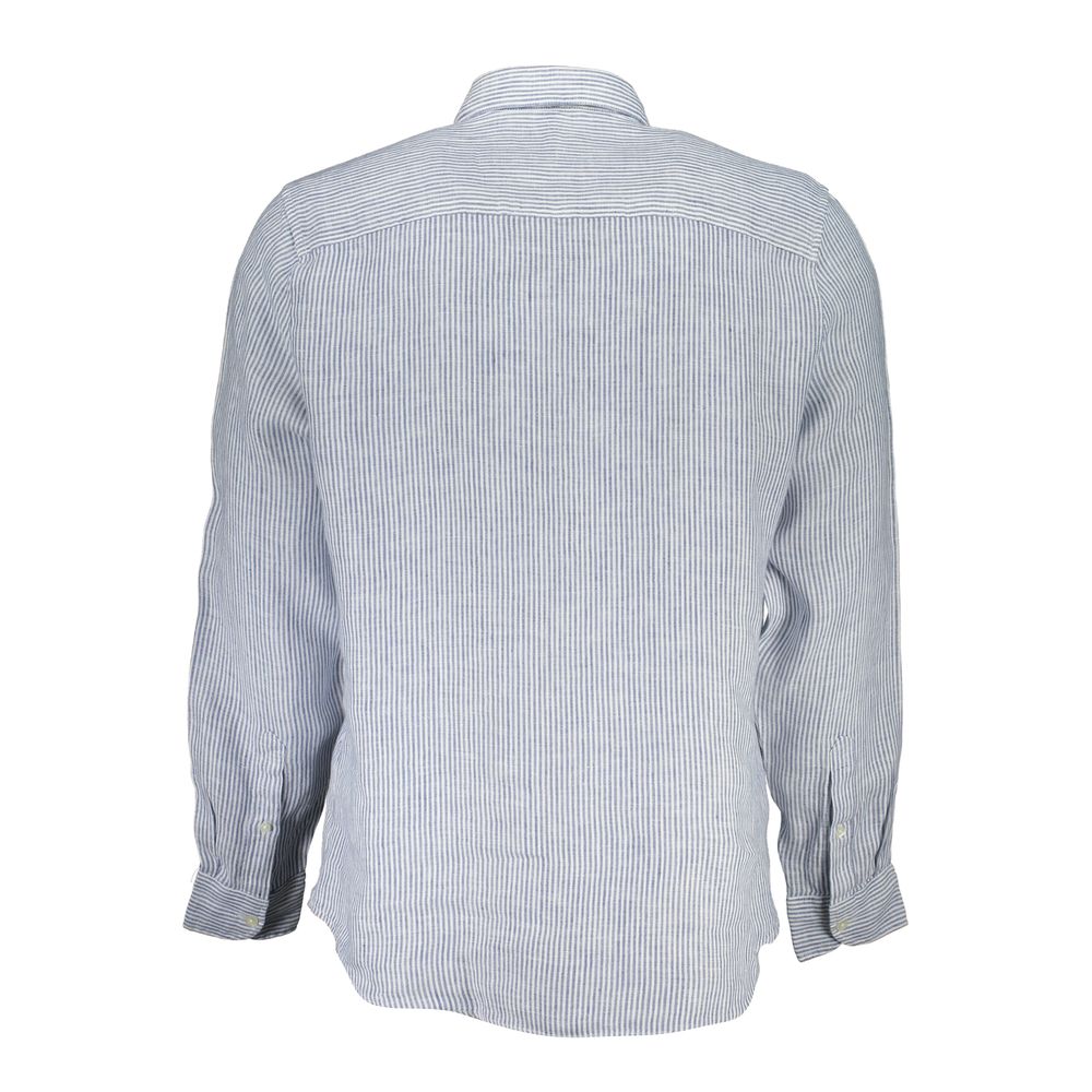 Blue Linen Men Shirt - ventzia