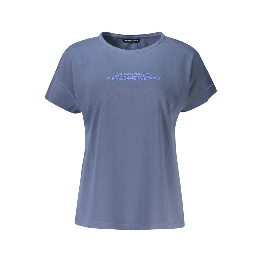 Blue Cotton Women T-Shirt - ventzia