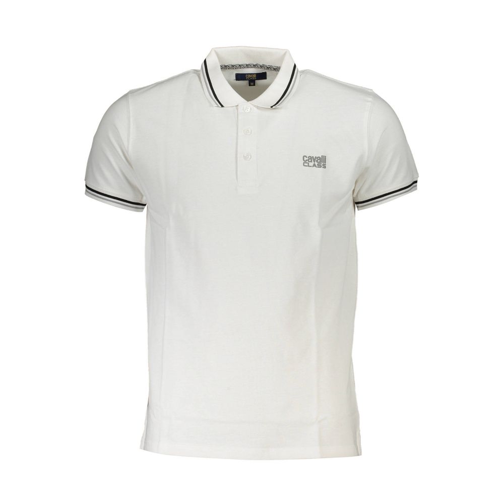 White Cotton Men Polo Shirt - ventzia