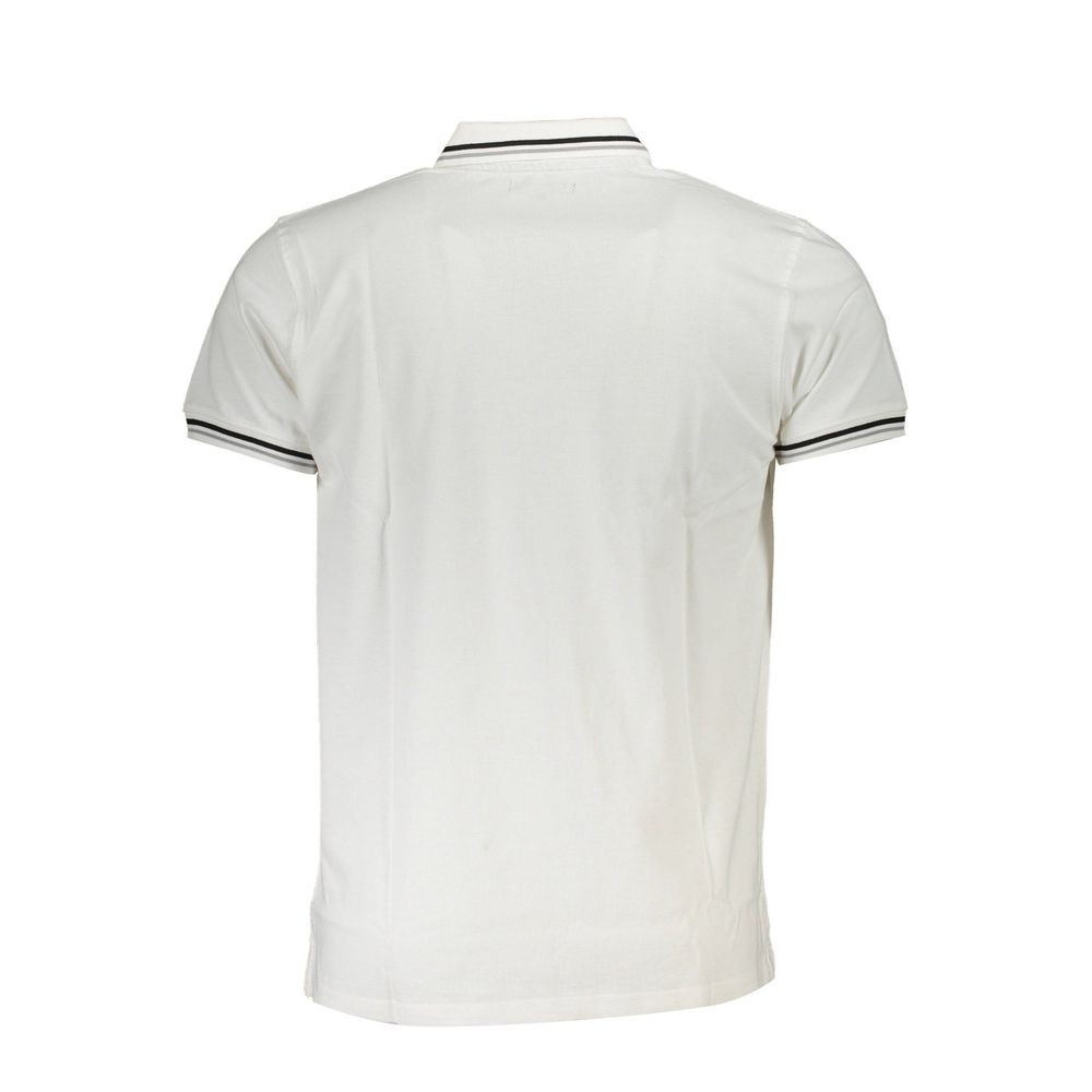 White Cotton Men Polo Shirt - ventzia