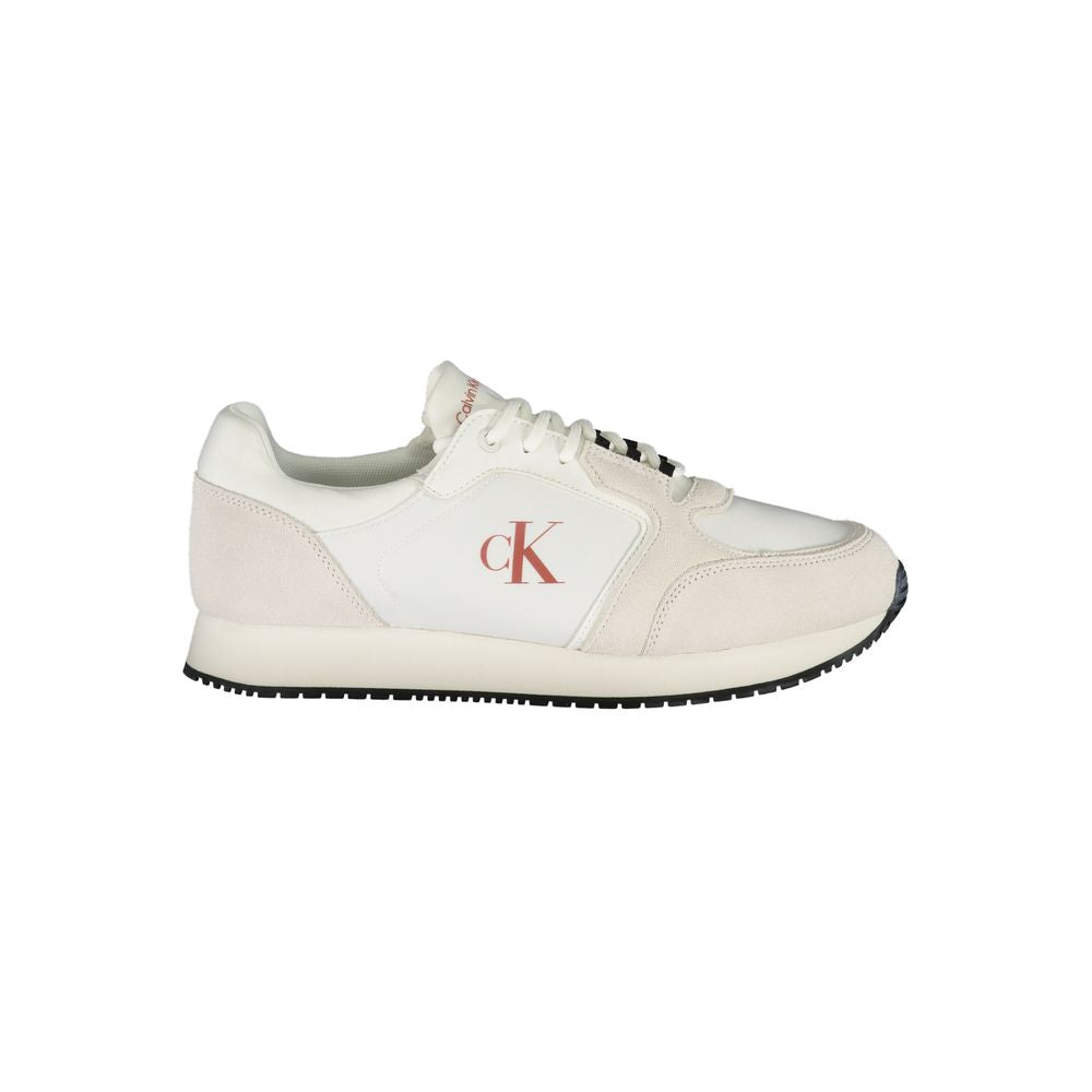 White Polyurethane Men Sneaker - ventzia