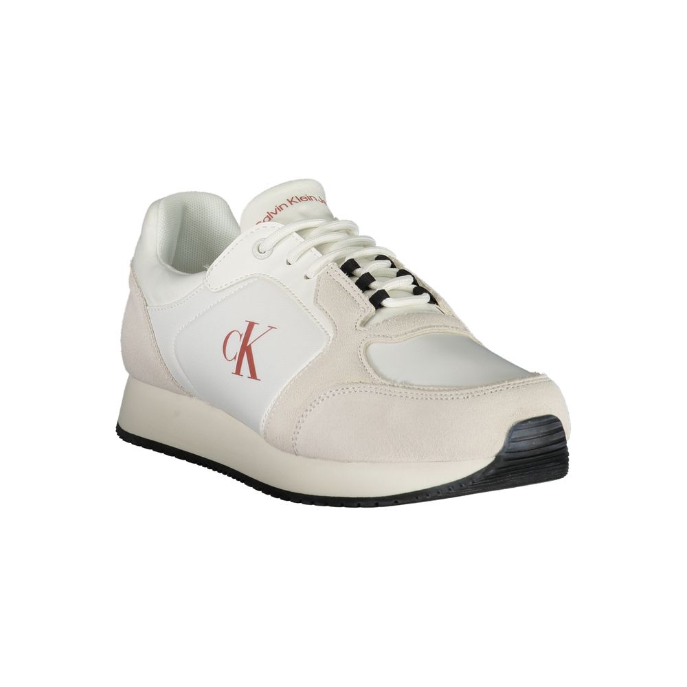 White Polyurethane Men Sneaker - ventzia