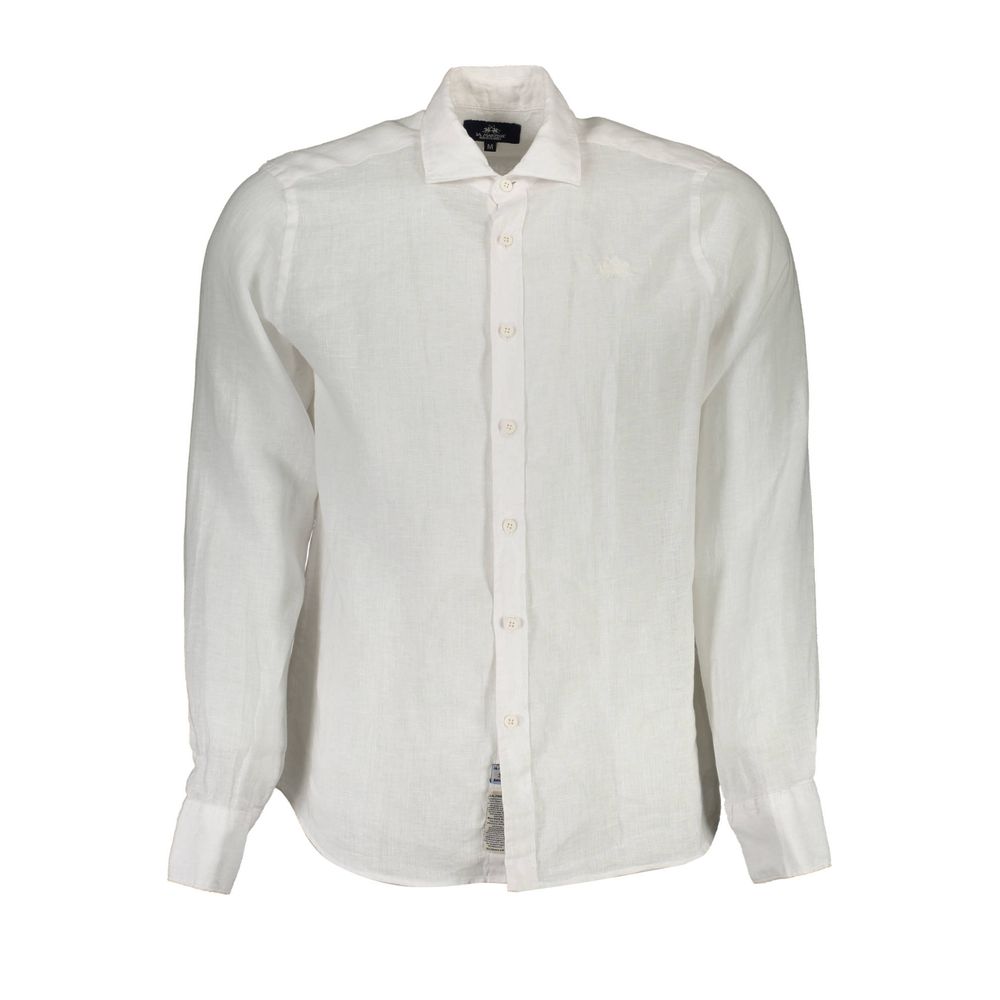 White Linen Men Shirt - ventzia
