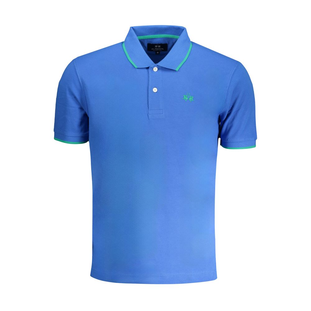 Blu Cotton Mens Polo Shirt - ventzia