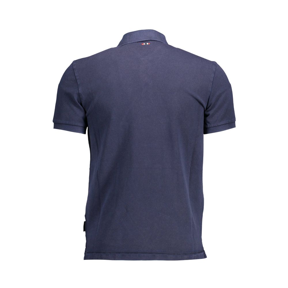 Blue Cotton Polo Shirt