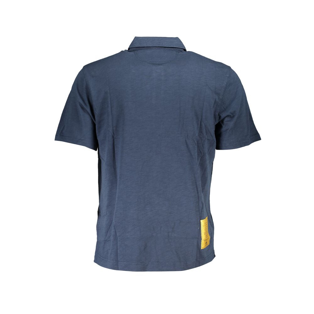 Blue Cotton Men Polo Shirt - ventzia