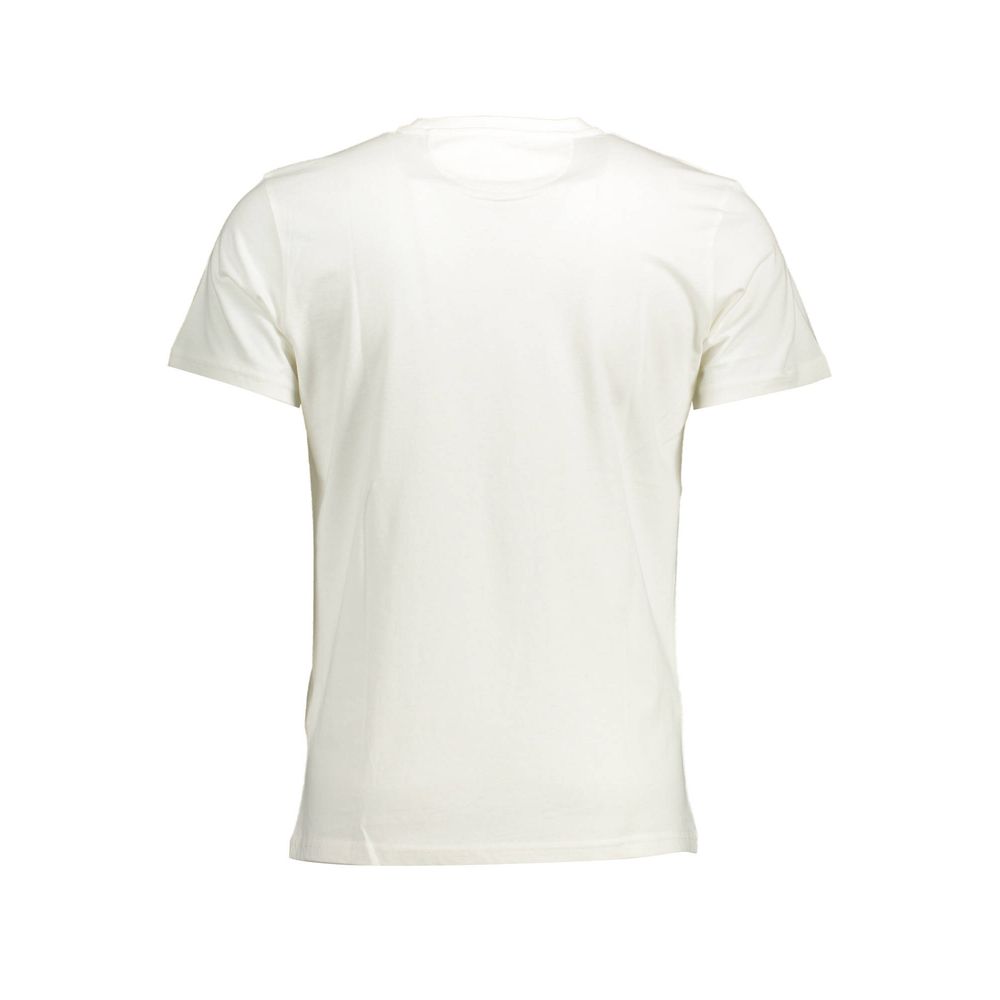 Elegant White Cotton Crew Neck Tee - ventzia