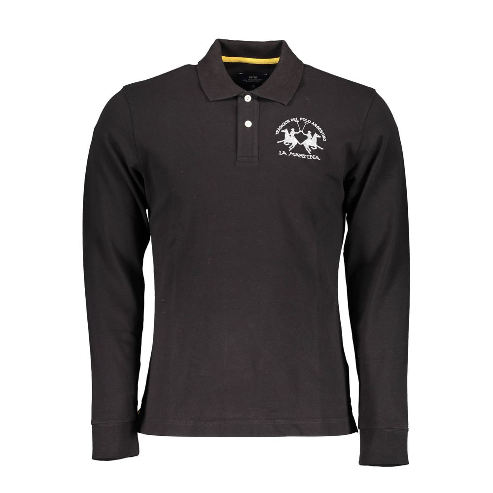 Black Cotton Men's Polo Shirt - ventzia