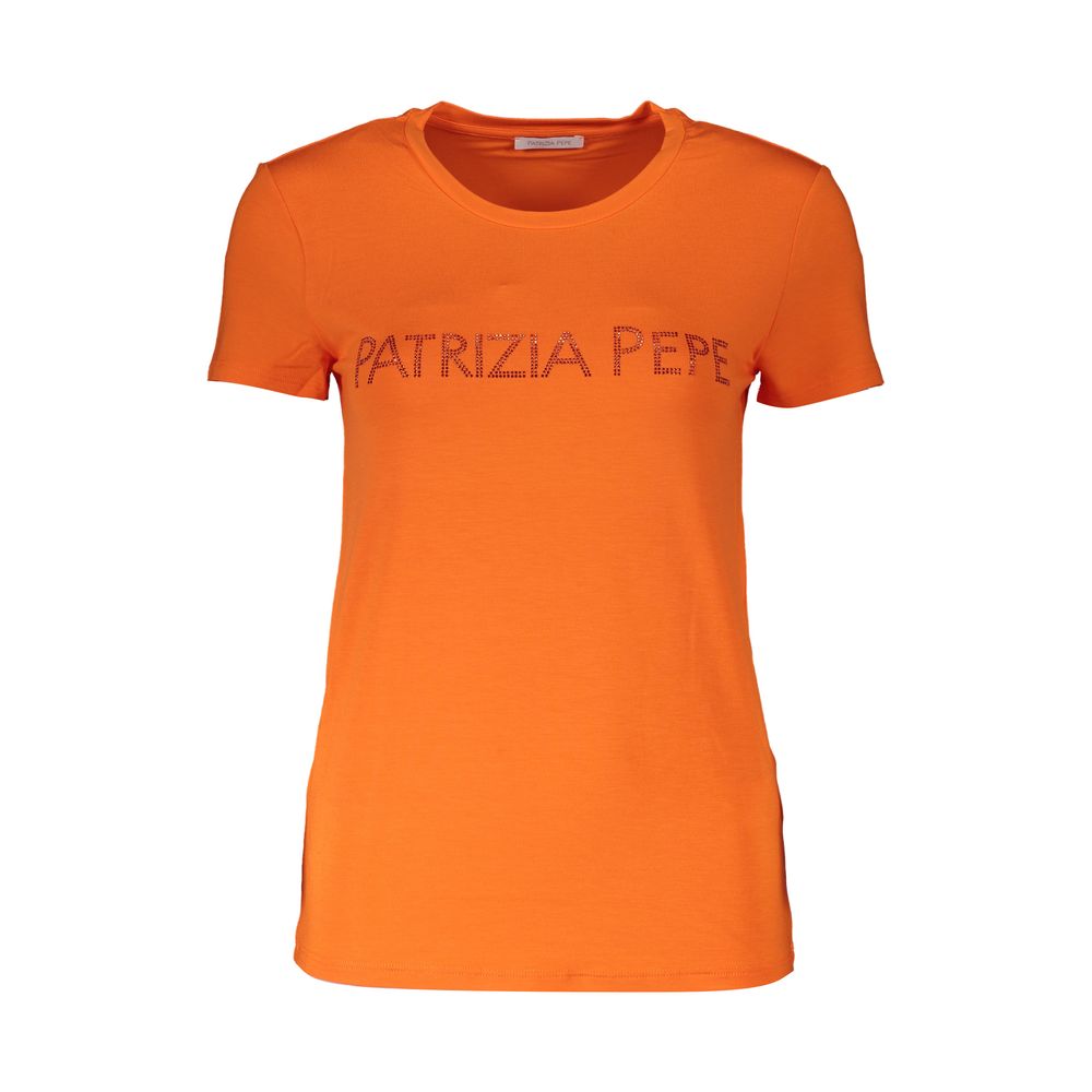 Elegant Orange Rhinestone Tee - ventzia