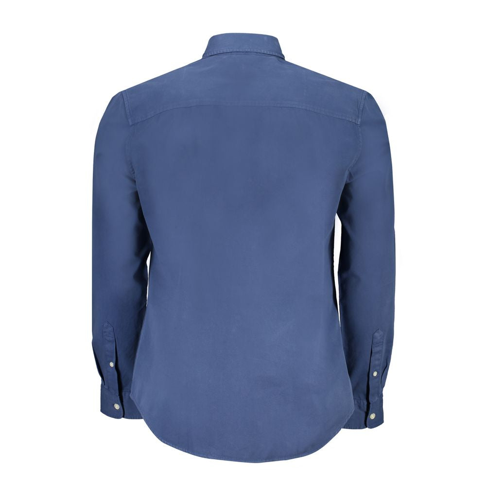 Blue Organic Cotton Men Shirt - ventzia