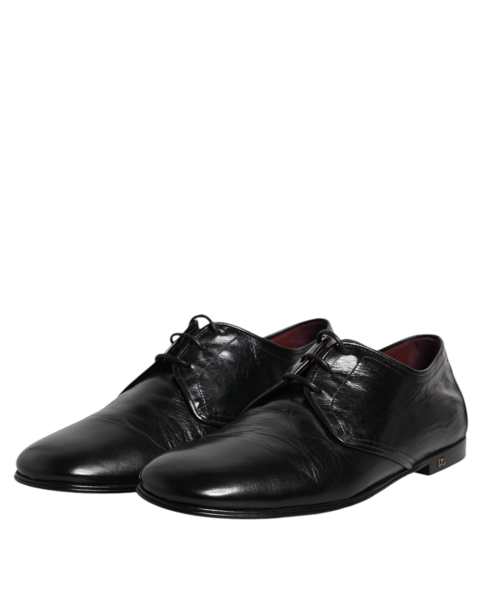 Black Leather Lace Up Derby Dress Formal Shoes - ventzia