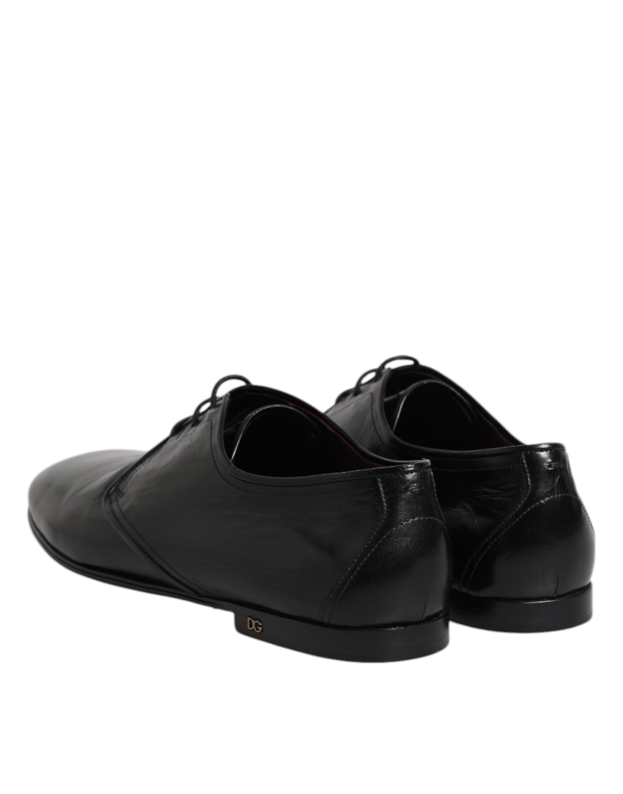 Black Leather Lace Up Derby Dress Formal Shoes - ventzia