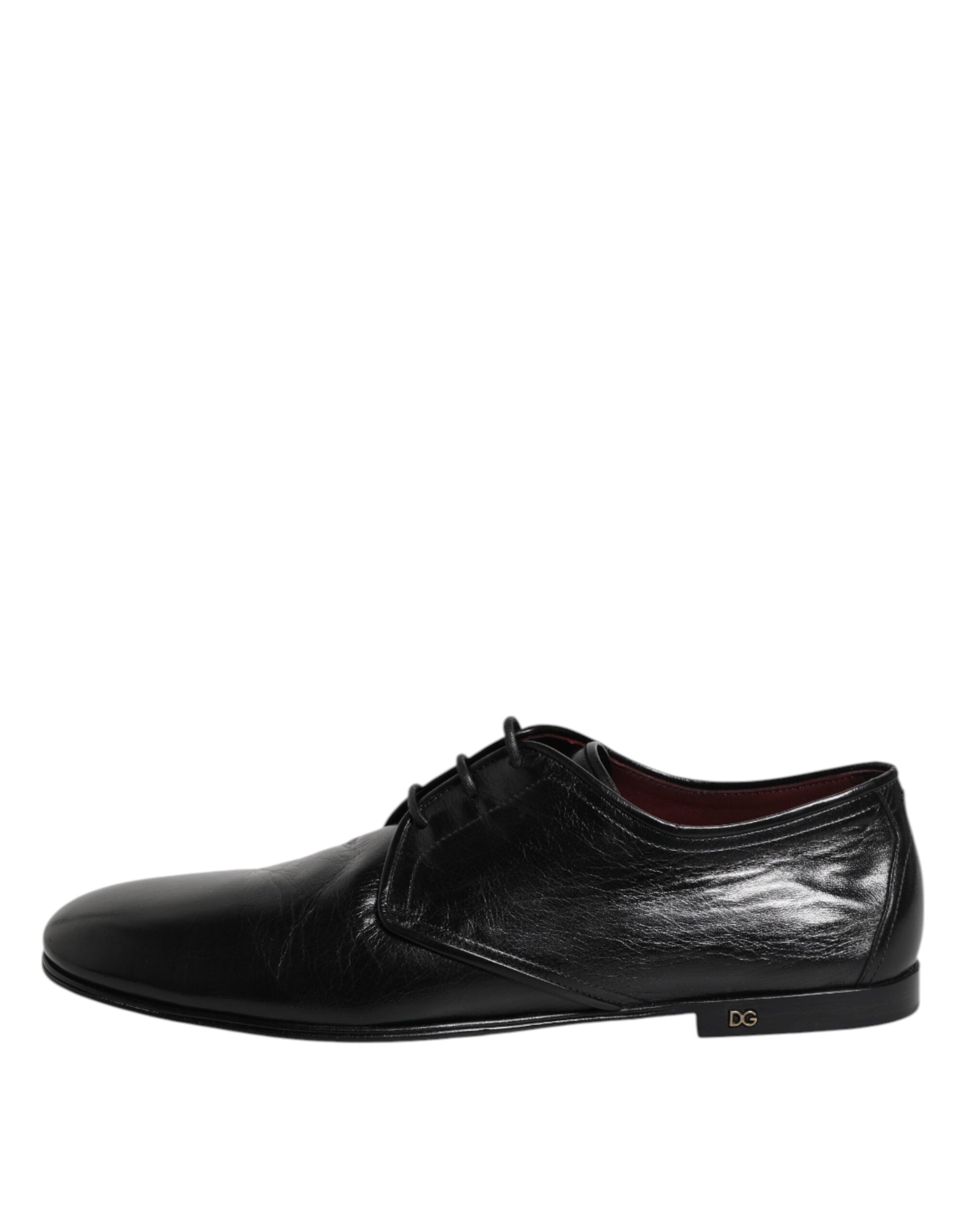 Black Leather Lace Up Derby Dress Formal Shoes - ventzia