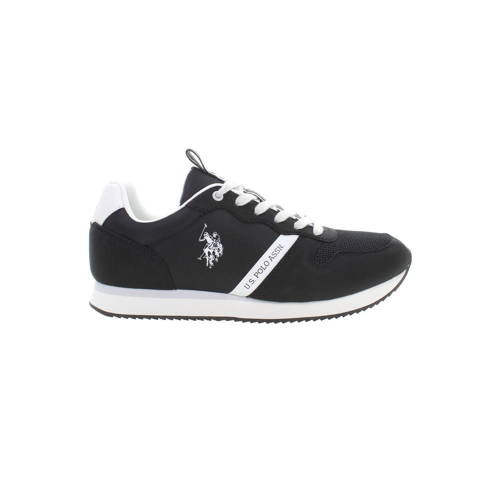 Black Polyester Men Sneaker - ventzia