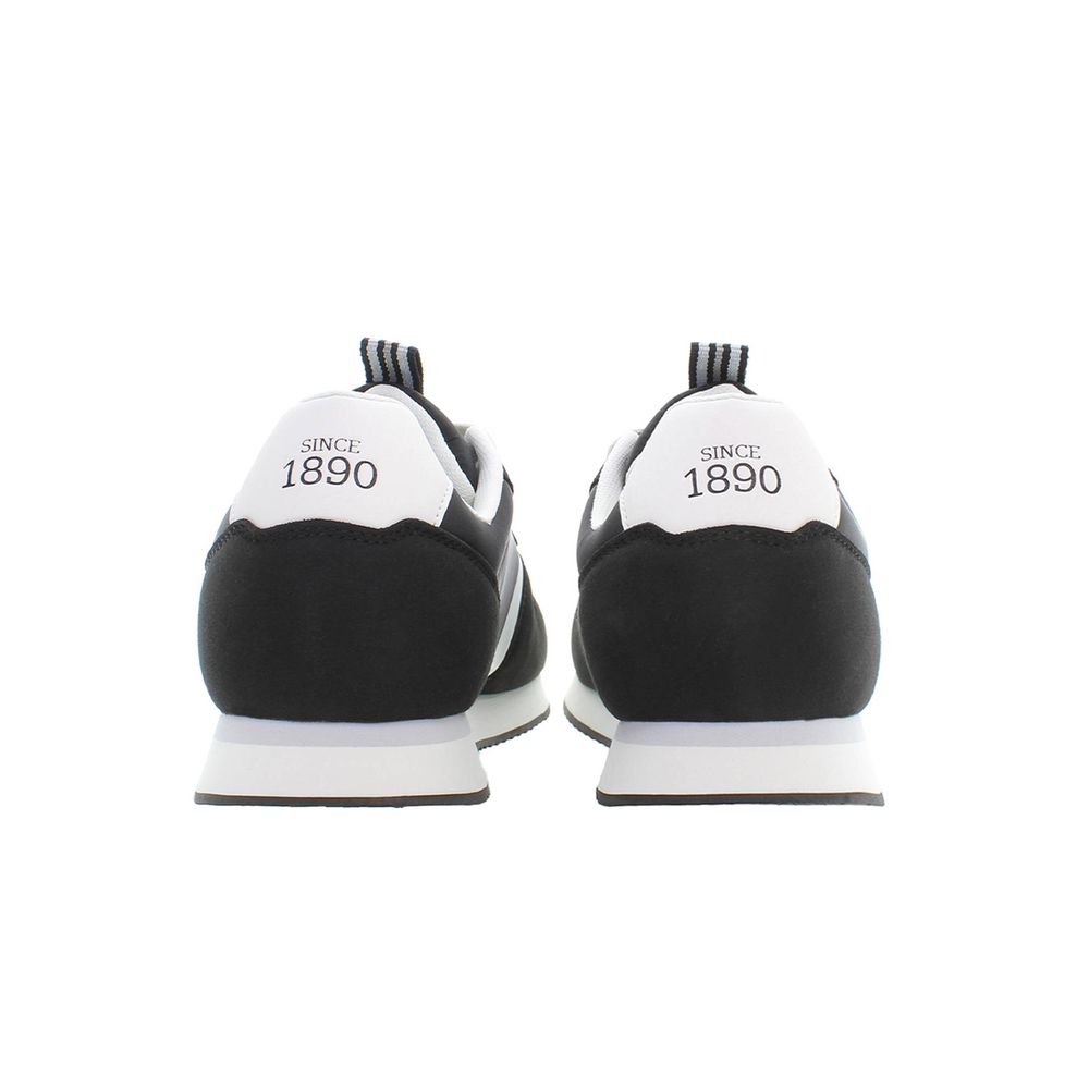 Black Polyester Men Sneaker - ventzia