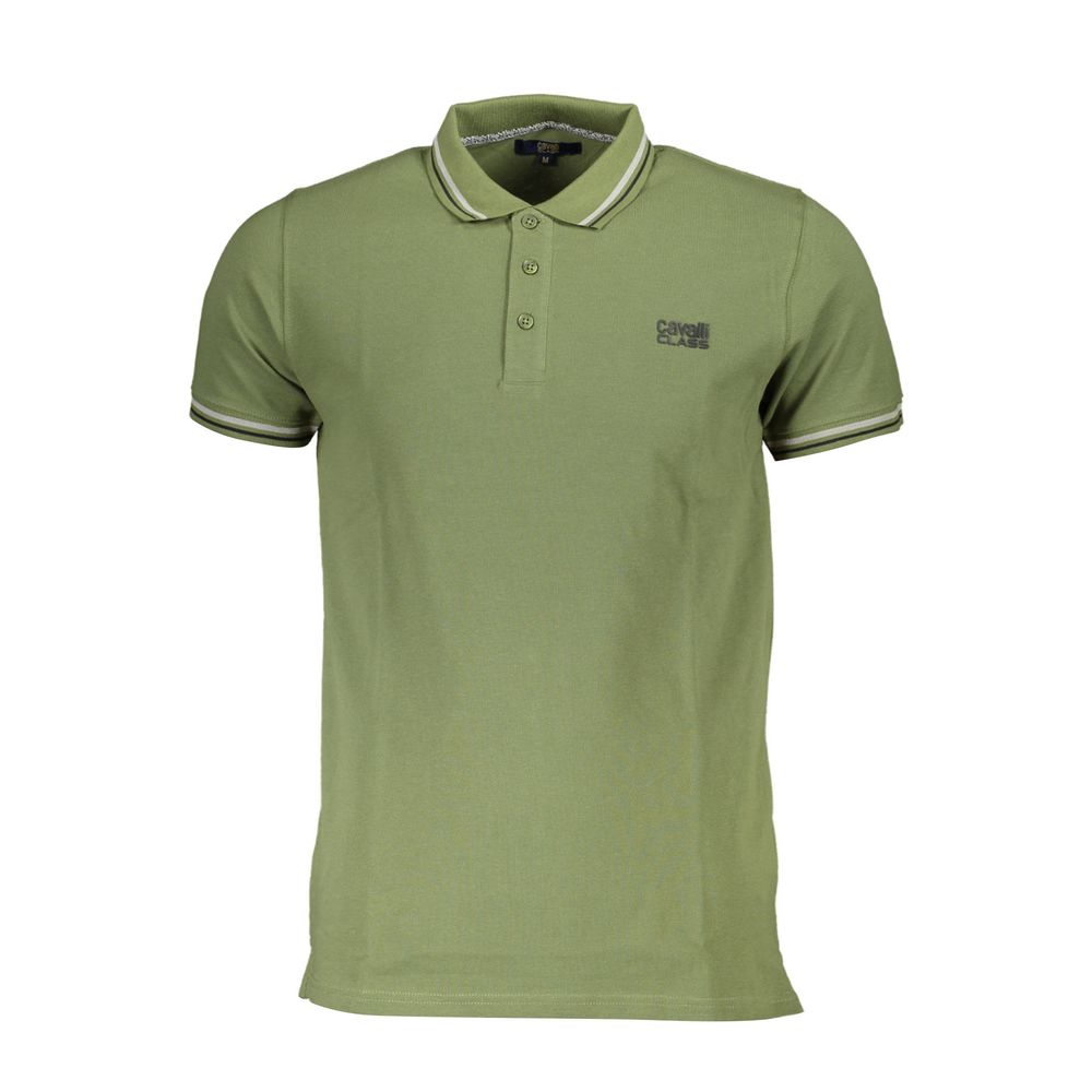 Green Cotton Men Polo Shirt - ventzia