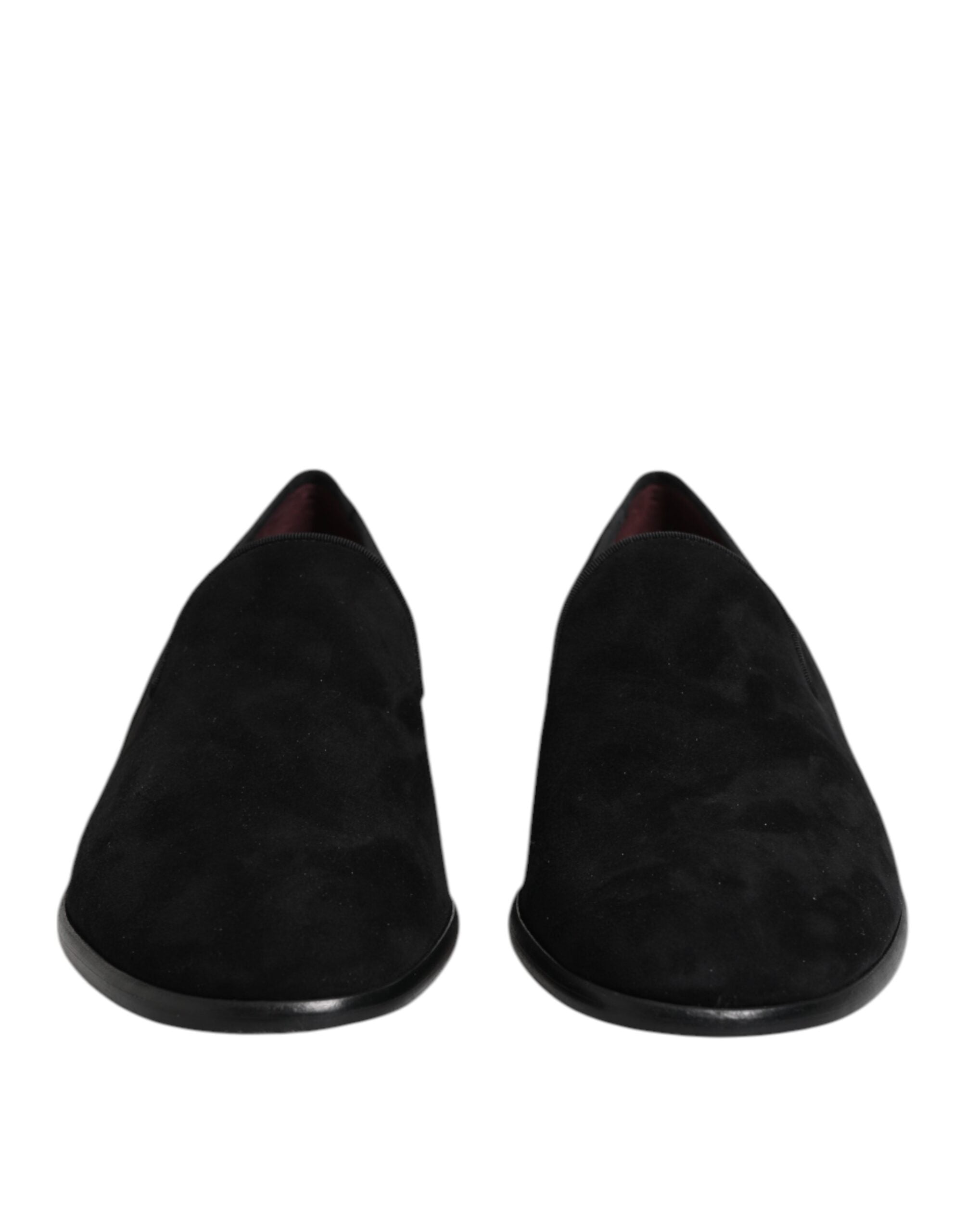 Black Suede Slip On Loafers Formal Shoes - ventzia