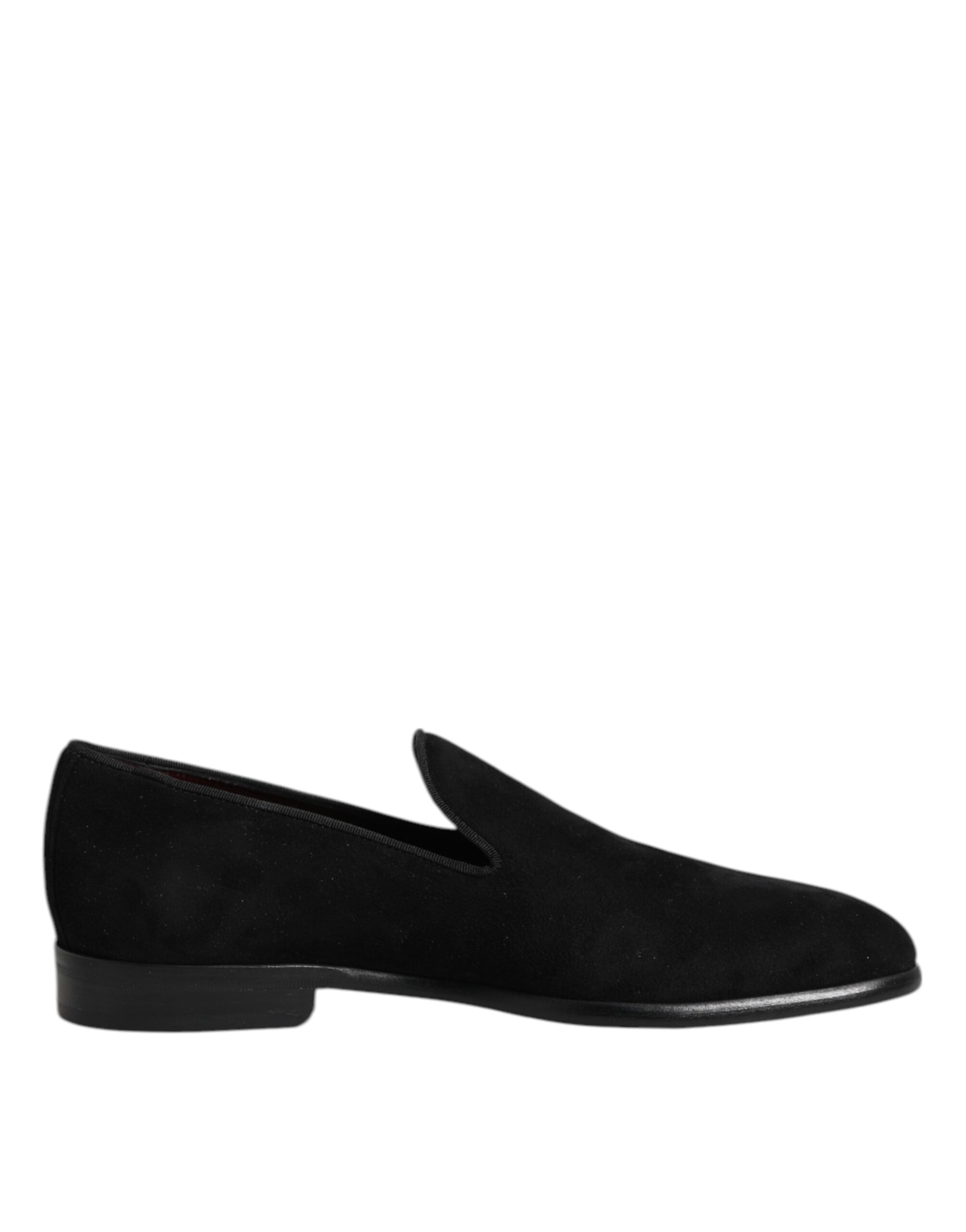 Black Suede Slip On Loafers Formal Shoes - ventzia