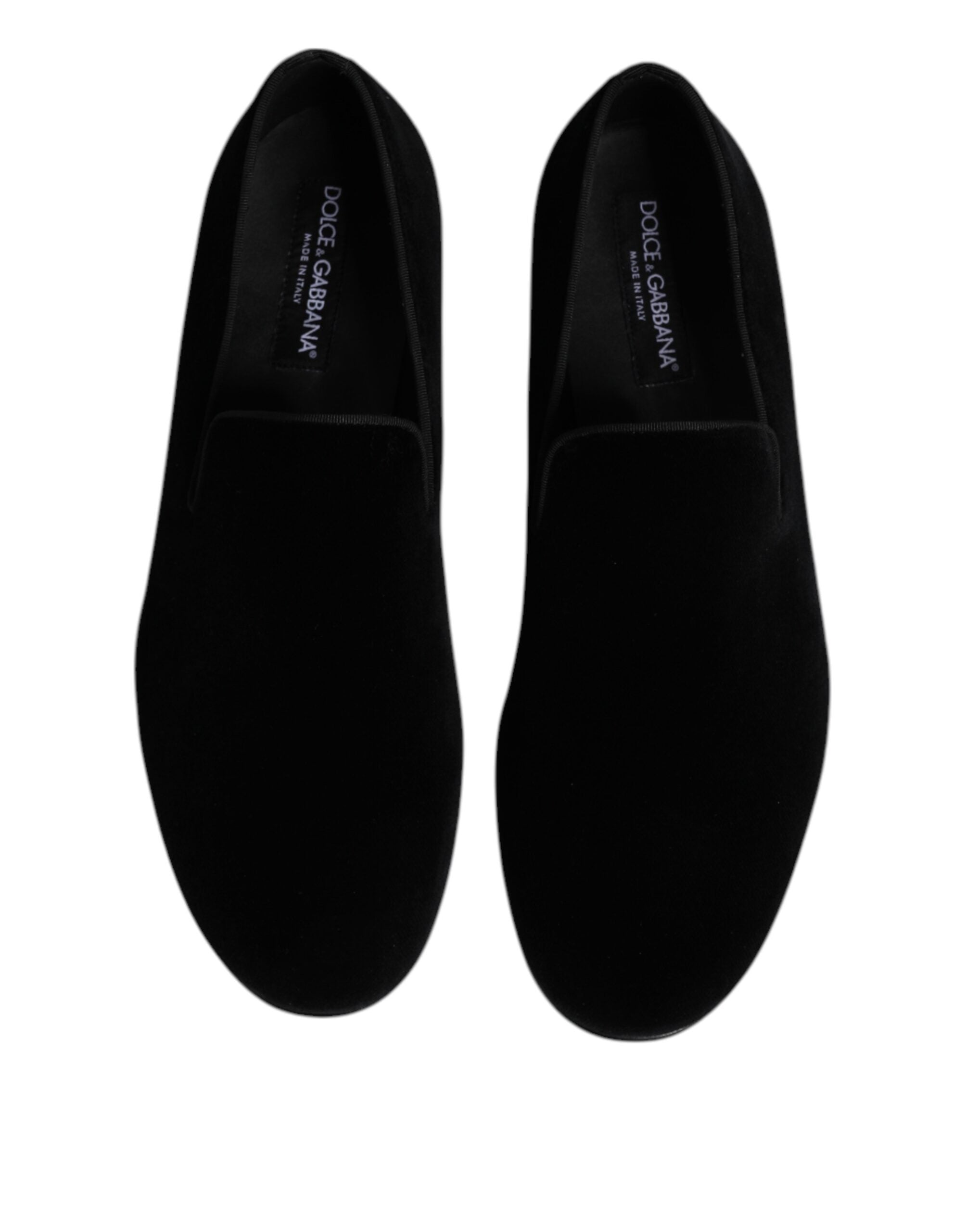 Black Velvet Slip On Loafers Formal Shoes - ventzia