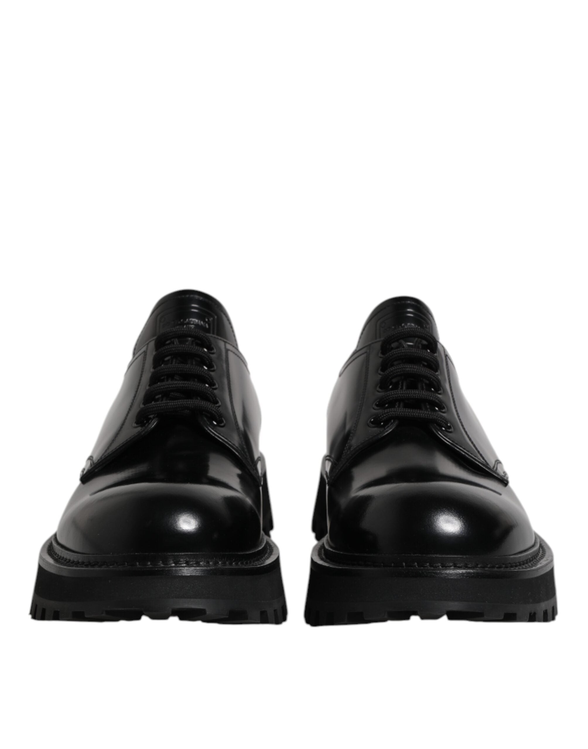 Black Leather Lace Up Derby Men Dress Shoes - ventzia