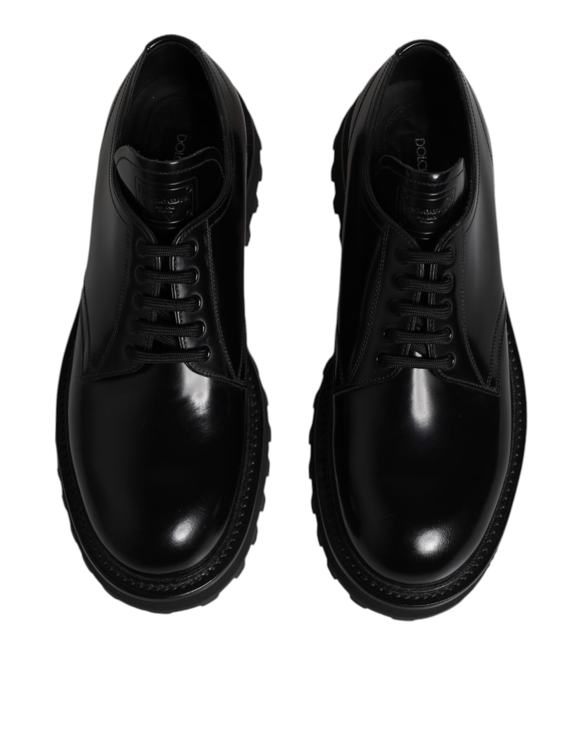 Black Leather Lace Up Derby Men Dress Shoes - ventzia