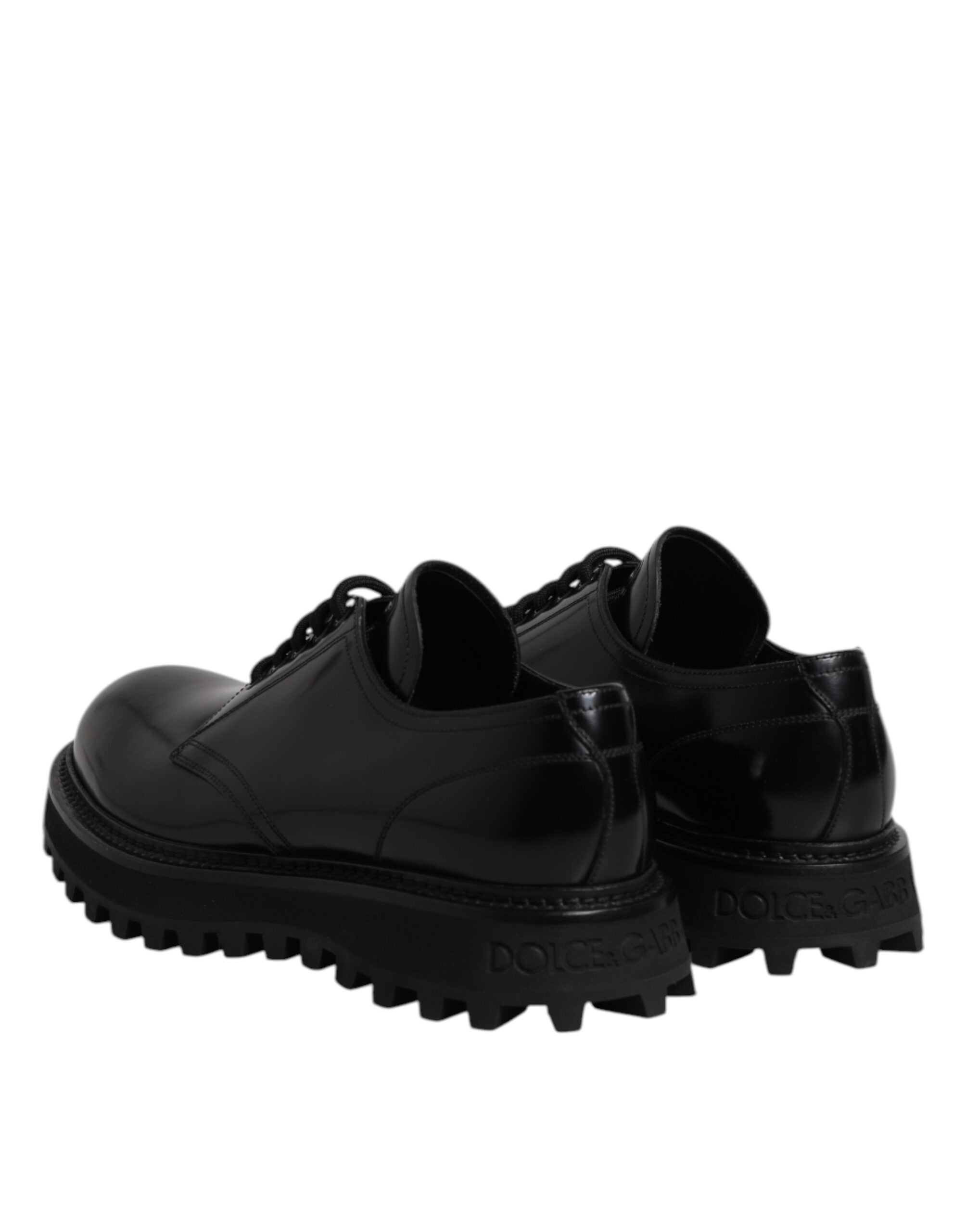 Black Leather Lace Up Derby Men Dress Shoes - ventzia