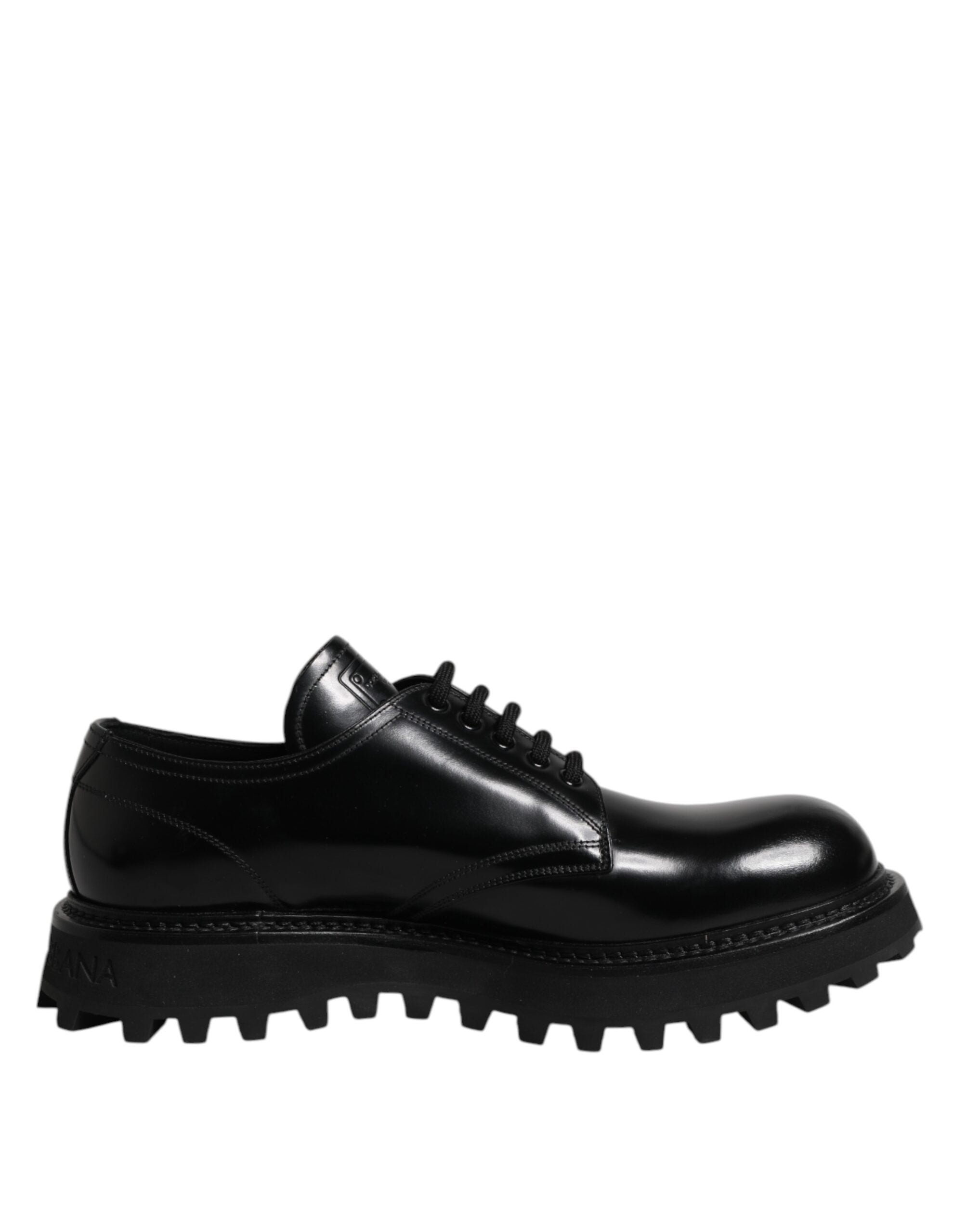 Black Leather Lace Up Derby Men Dress Shoes - ventzia