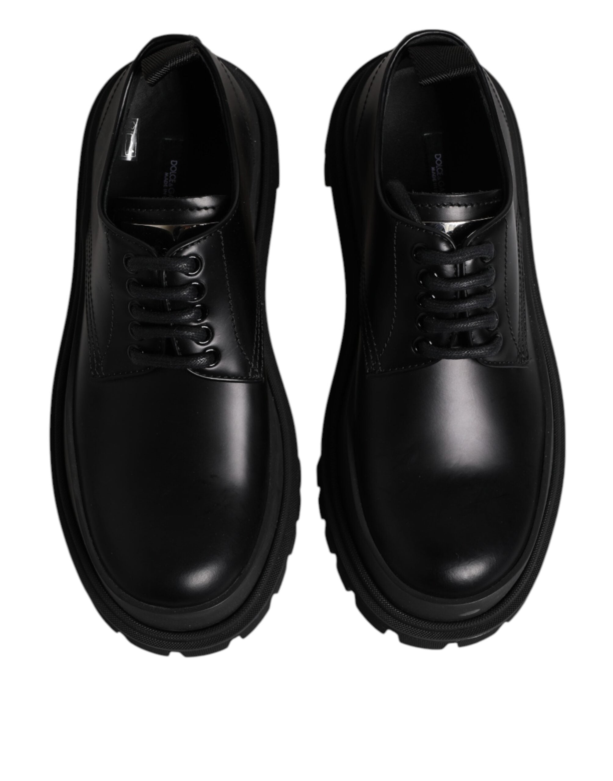 Black Leather Lace Up Derby Men Dress Shoes - ventzia