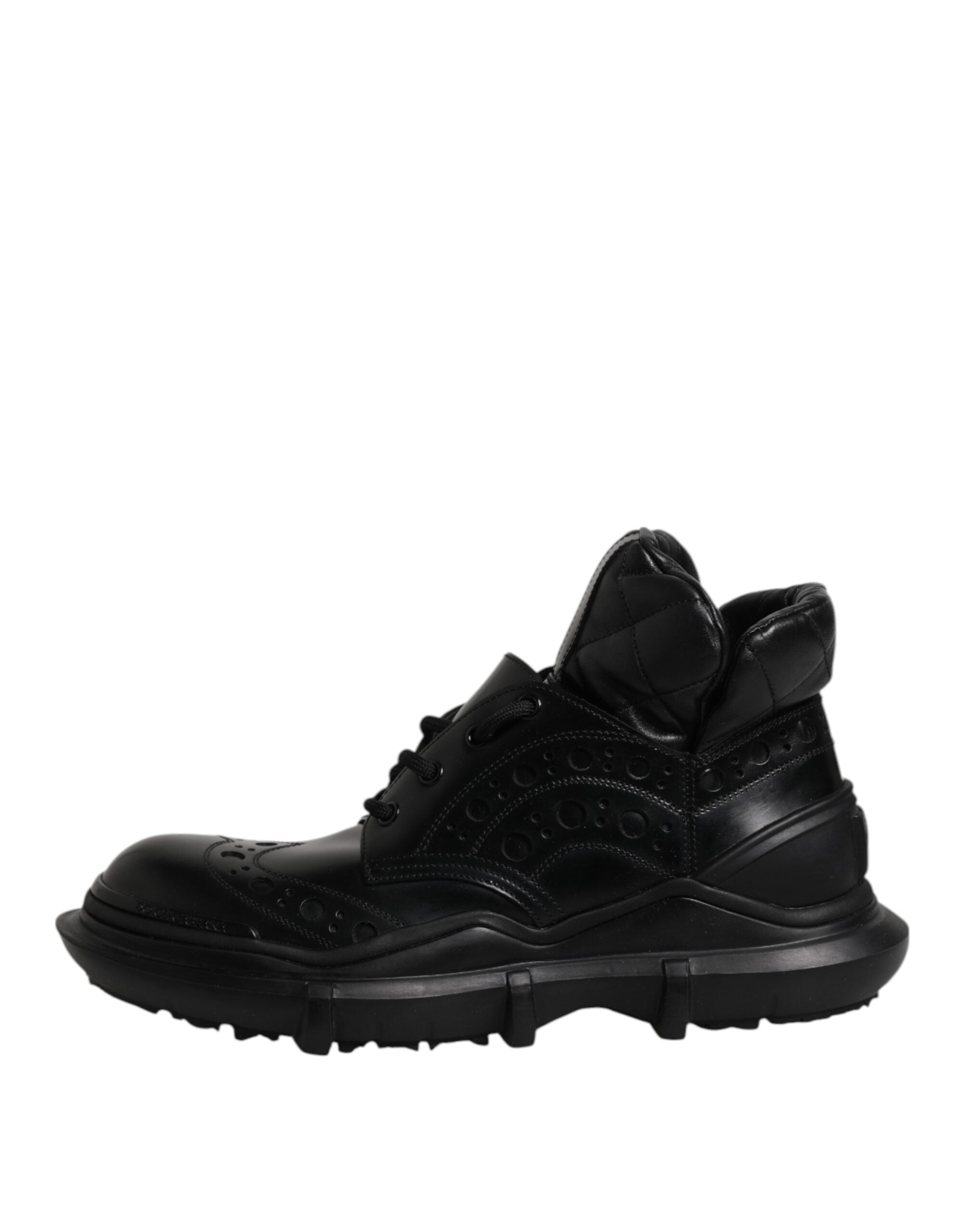 Black Leather Casual Mens Ankle Boots Shoes - ventzia