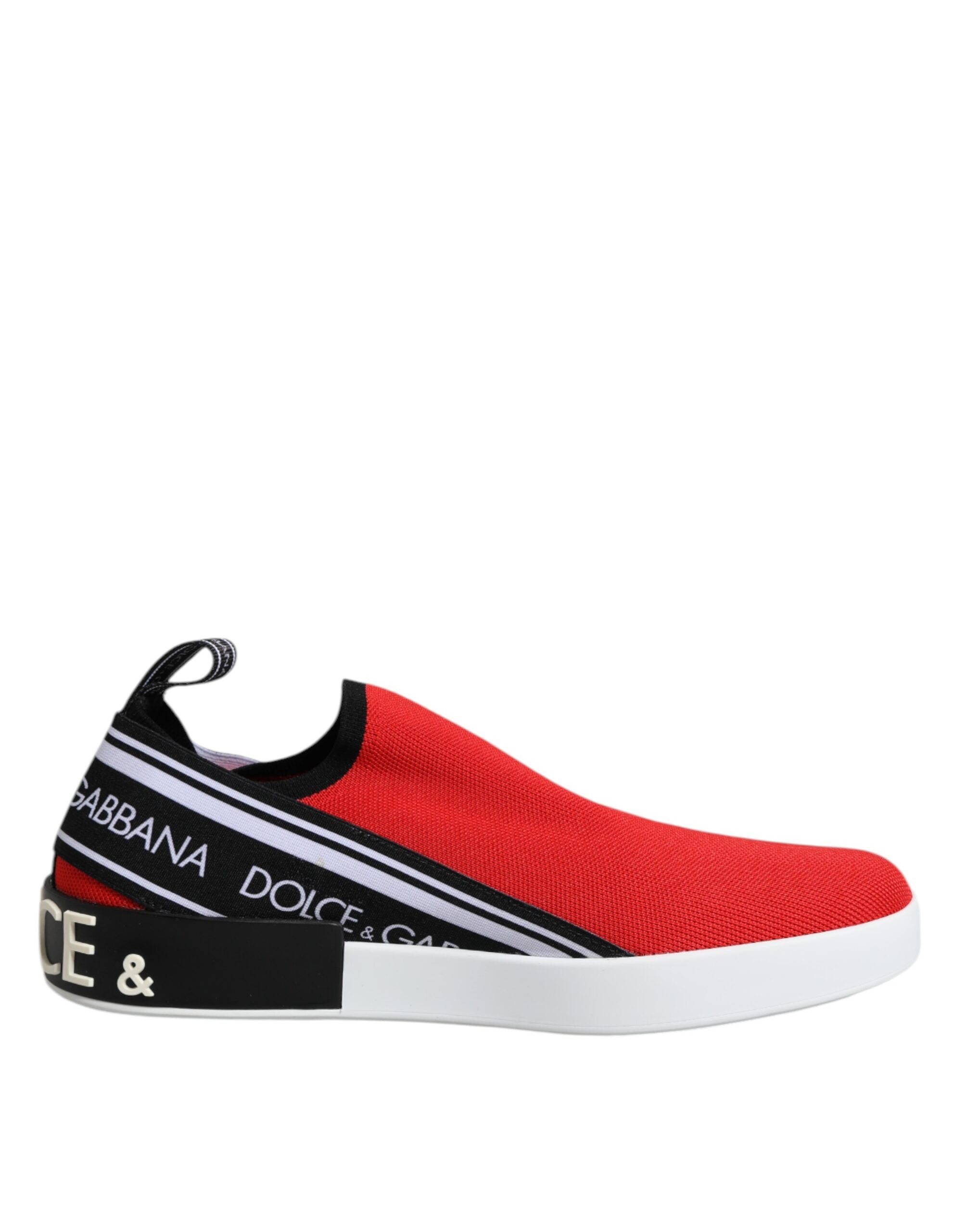 Red Logo Low Top Slip On Men Sneakers Shoes - ventzia
