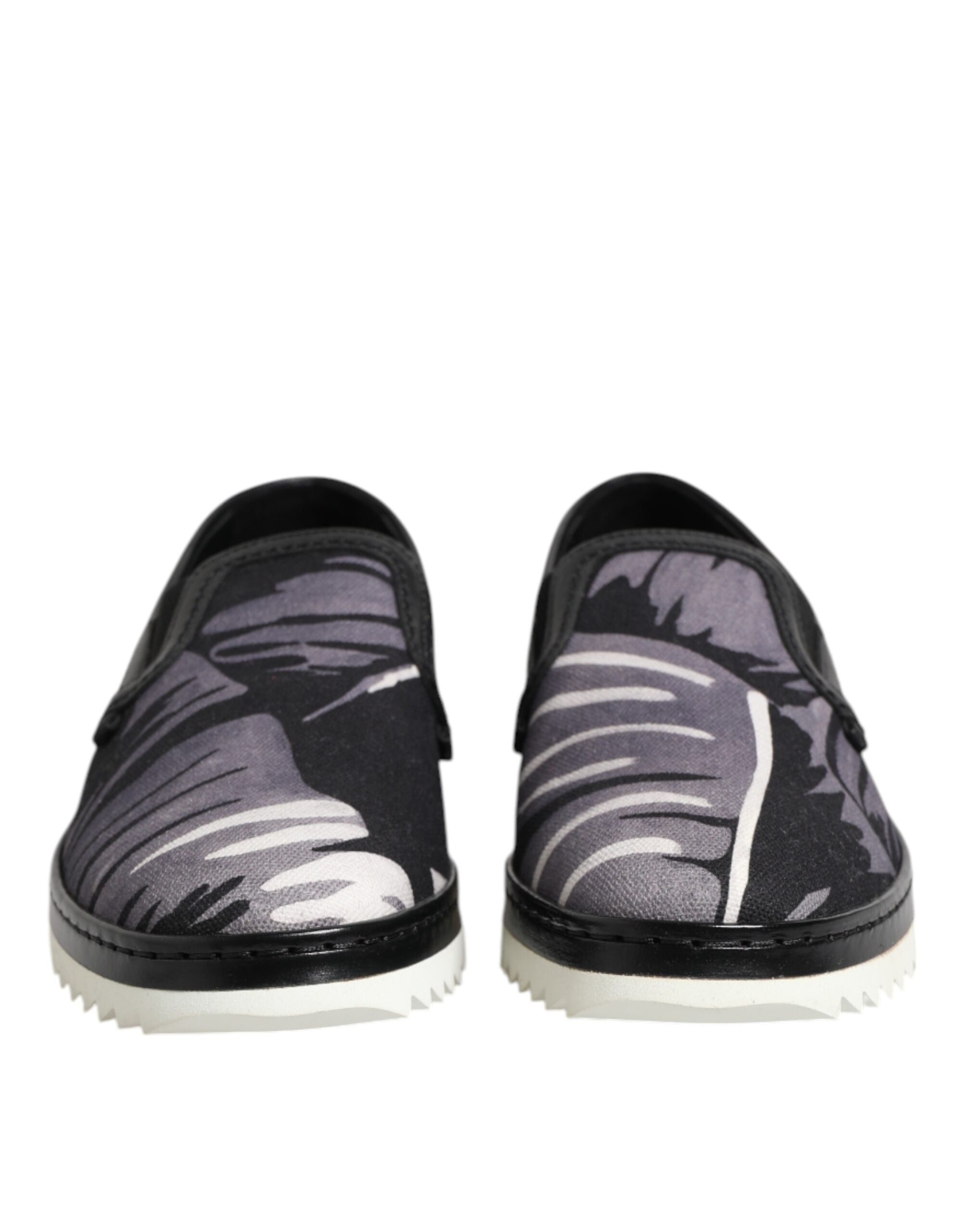 Black Tropical Slip On Men Sneakers Shoes - ventzia