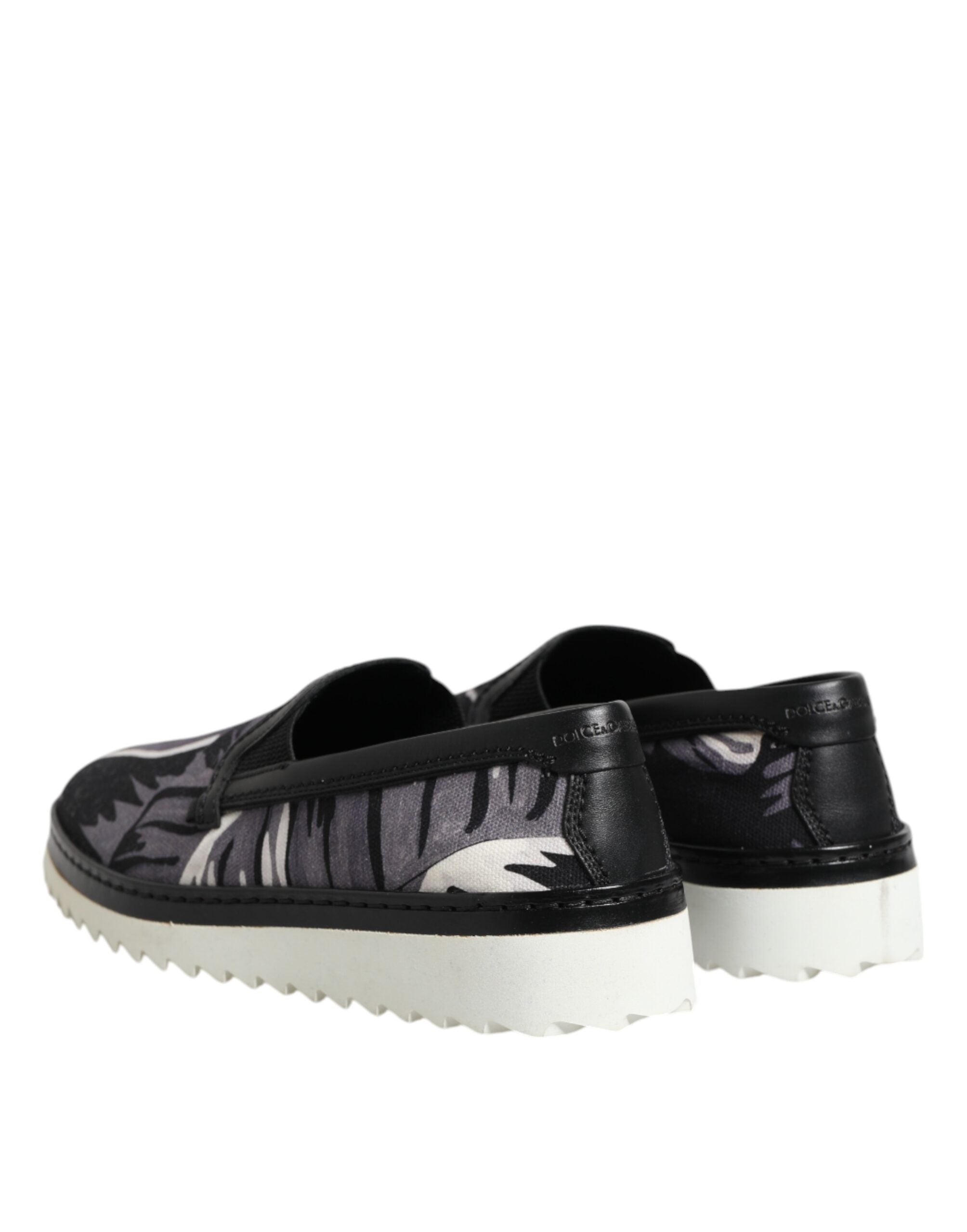Black Tropical Slip On Men Sneakers Shoes - ventzia