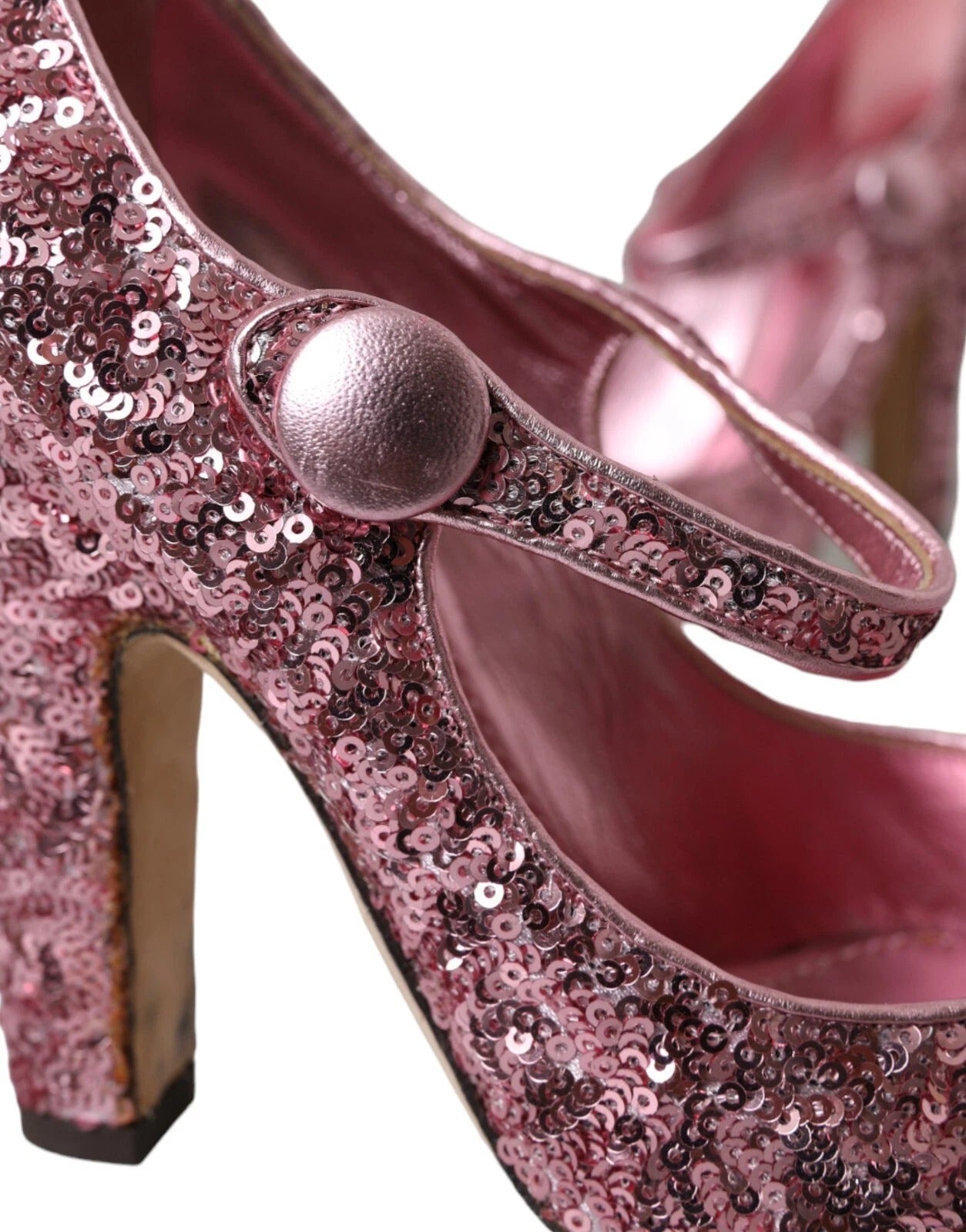Pink Sequin Mary Jane Pumps High Heels Shoes - ventzia