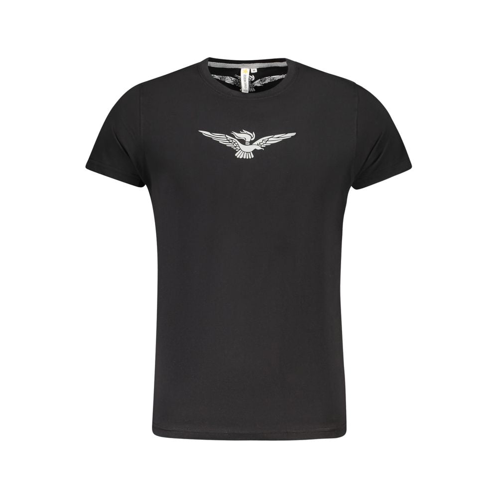 "Black Cotton Men T-Shirt" - ventzia