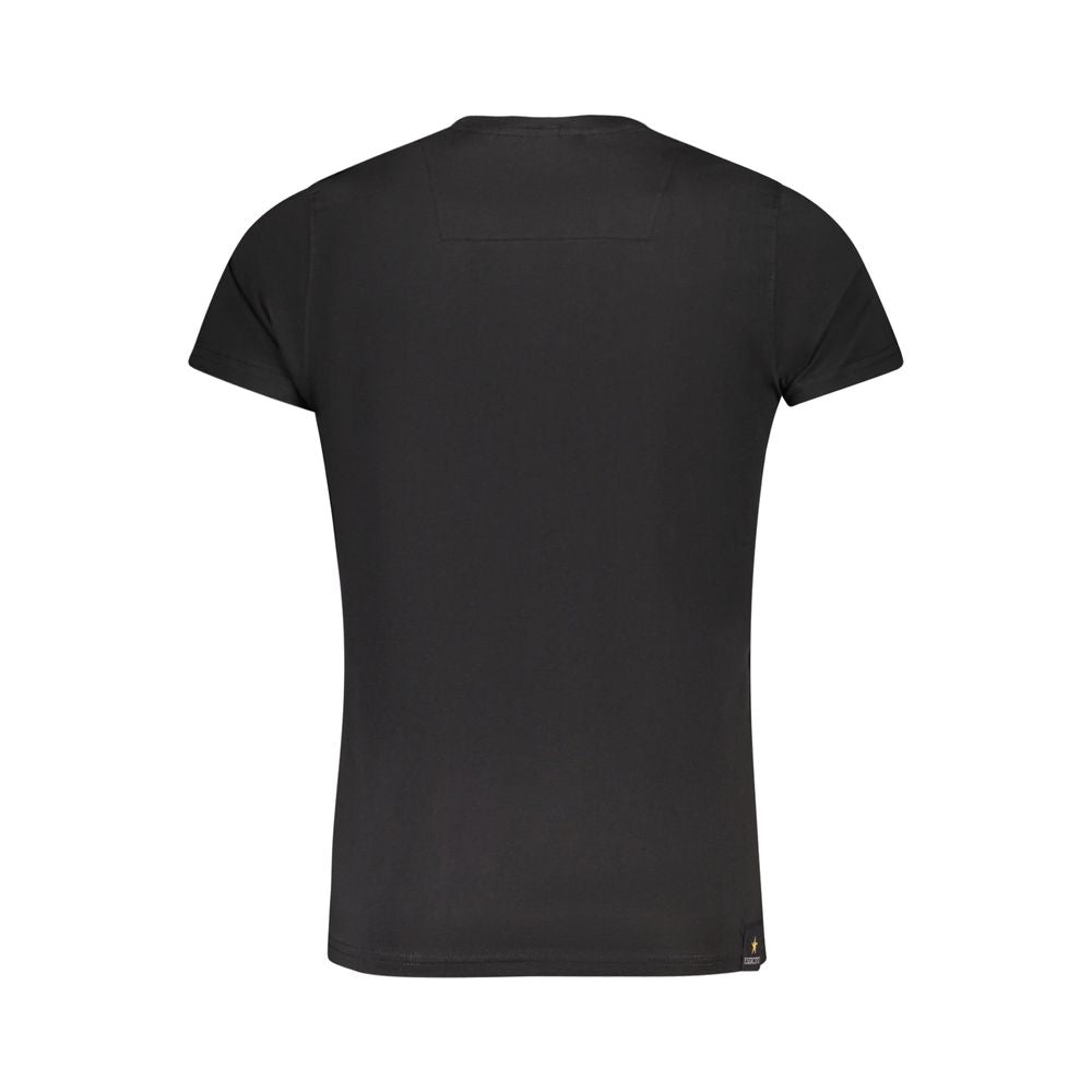 "Black Cotton Men T-Shirt" - ventzia