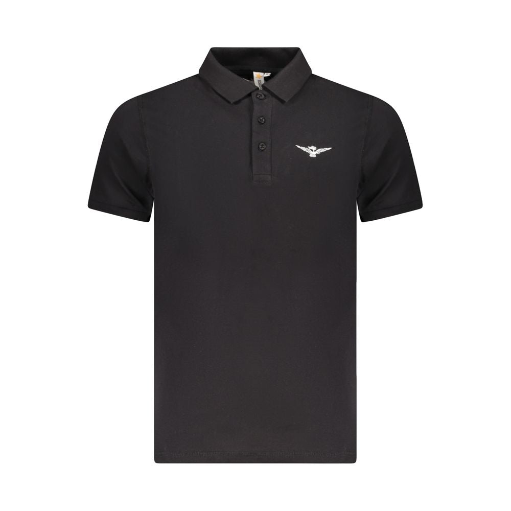 Black Cotton Men Polo - ventzia