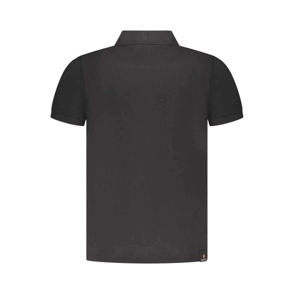 Black Cotton Men Polo - ventzia
