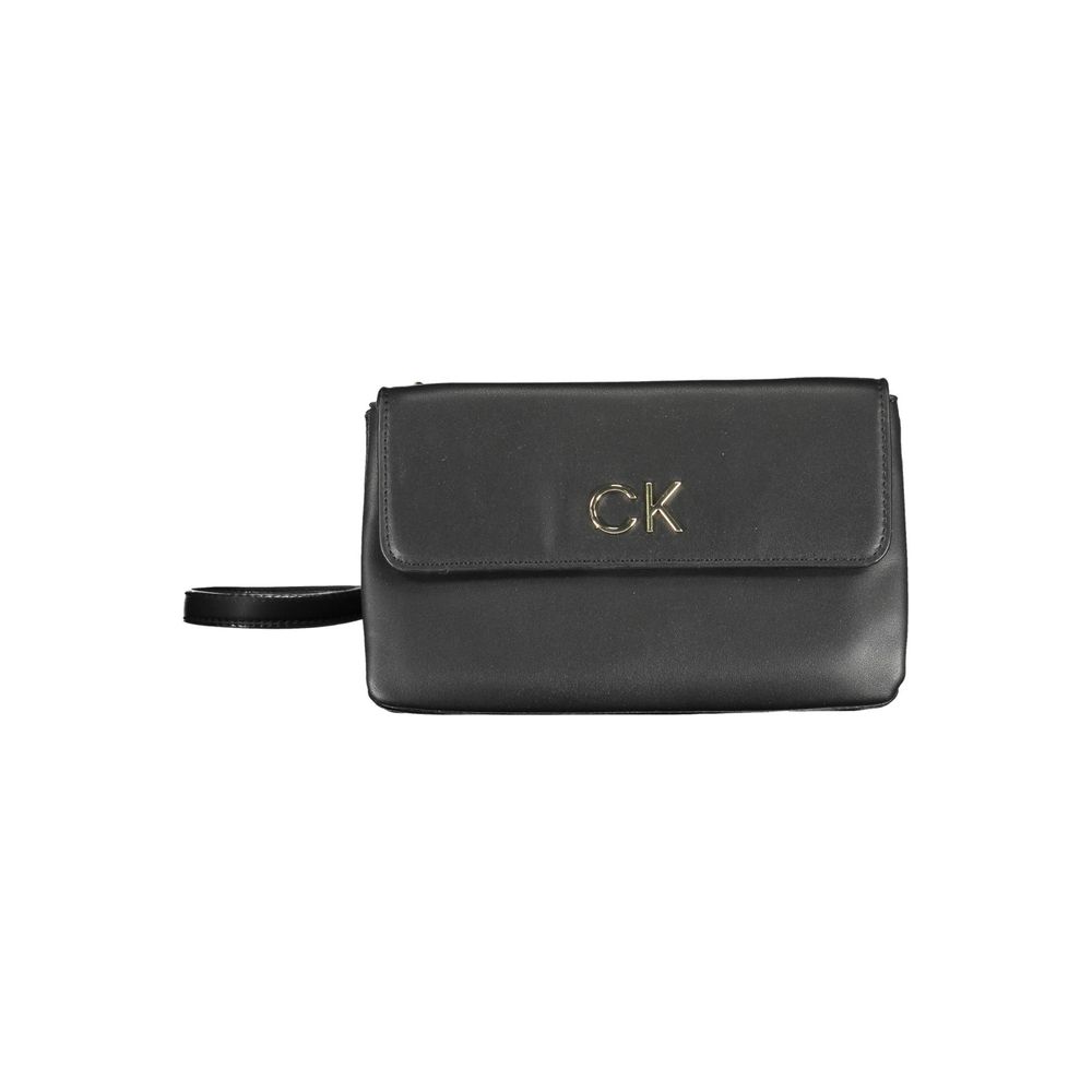 Black Polyester Handbag - ventzia