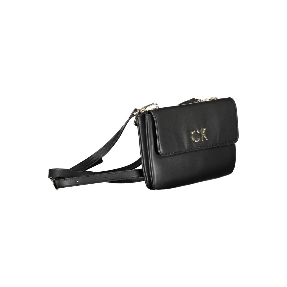 Black Polyester Handbag - ventzia